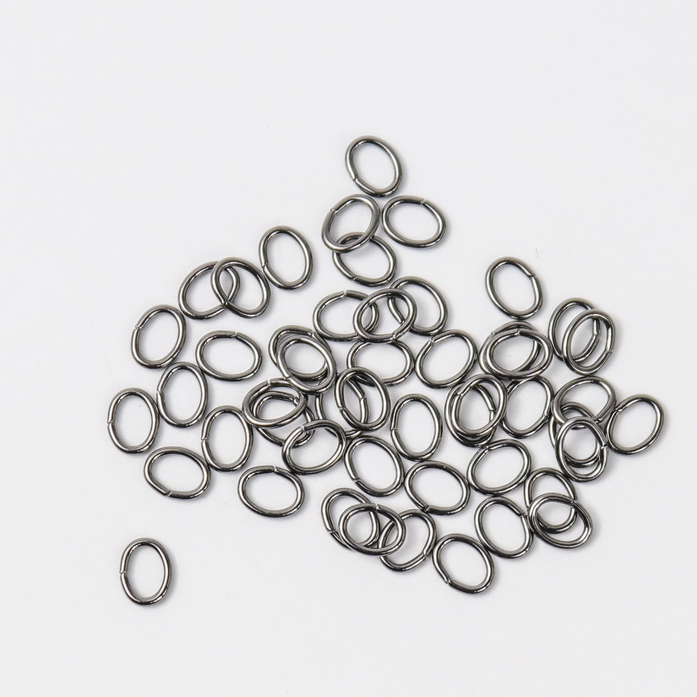 4x5mm 21ga Gunmetal Oval Jump Rings Pack (50 Rings)