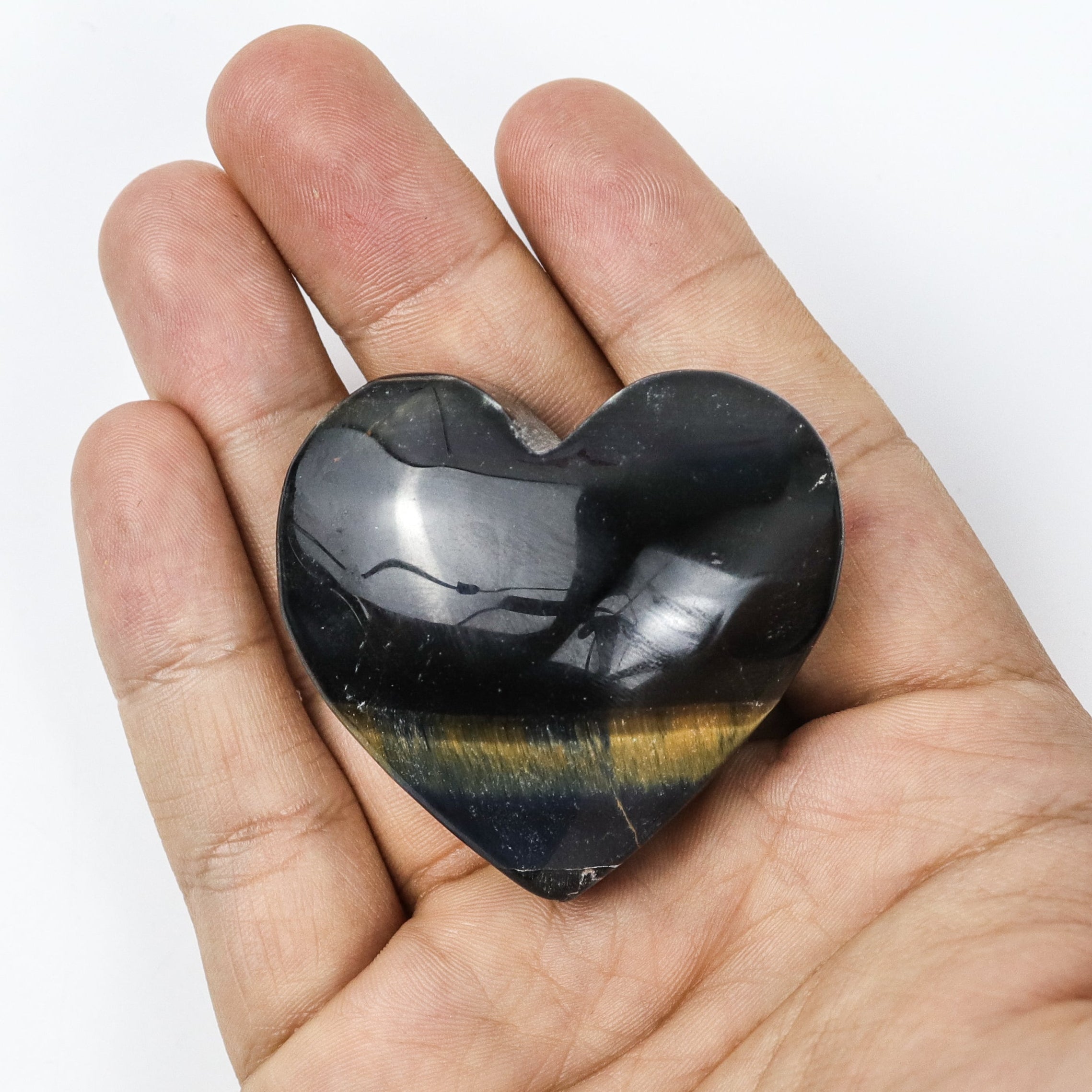 1.75 Inch Blue Tigers Eye Heart