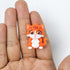 Orange Kitty Silicone/Acrylic Focal Bead