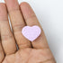 Lavender Heart With Flowers Silicone/Acrylic Focal Bead
