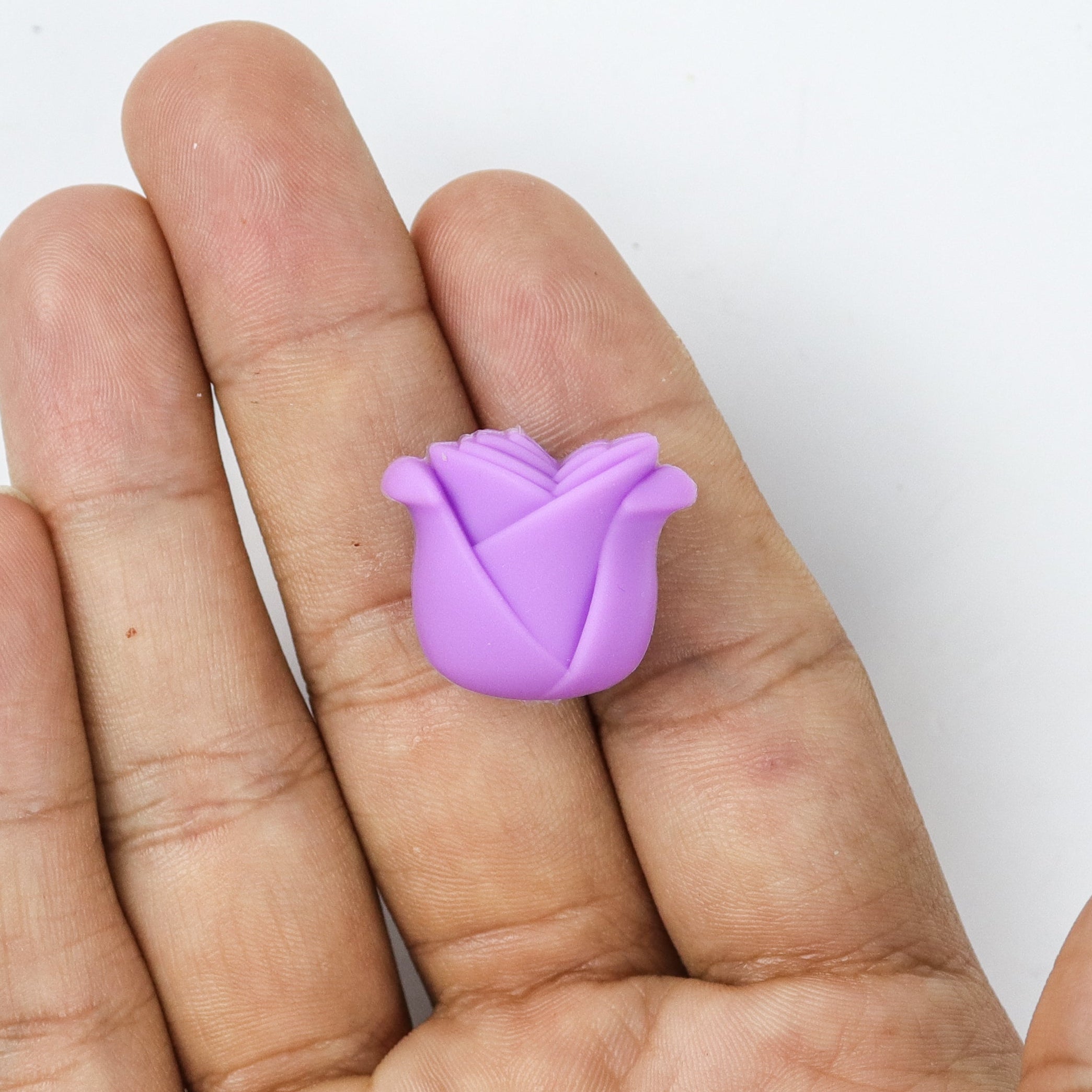 Purple Rose Silicone/Acrylic Focal Bead