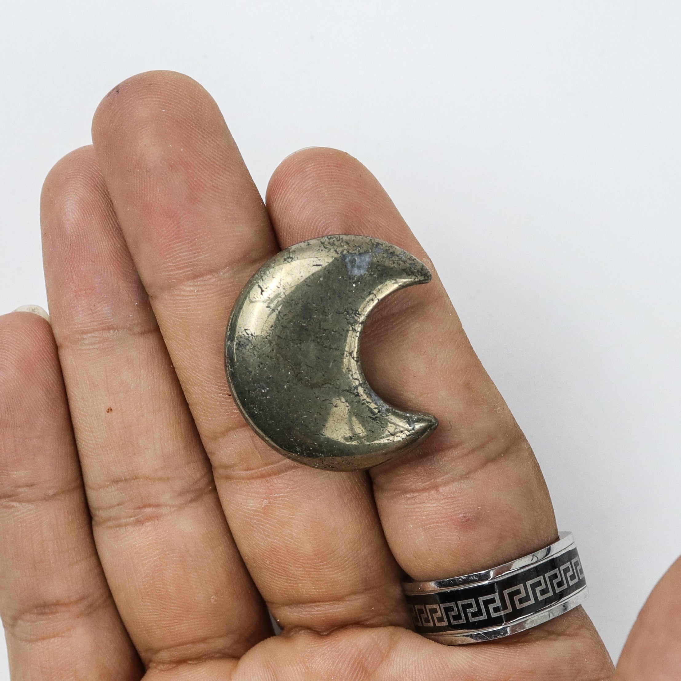 1 Inch Pyrite Moon C4