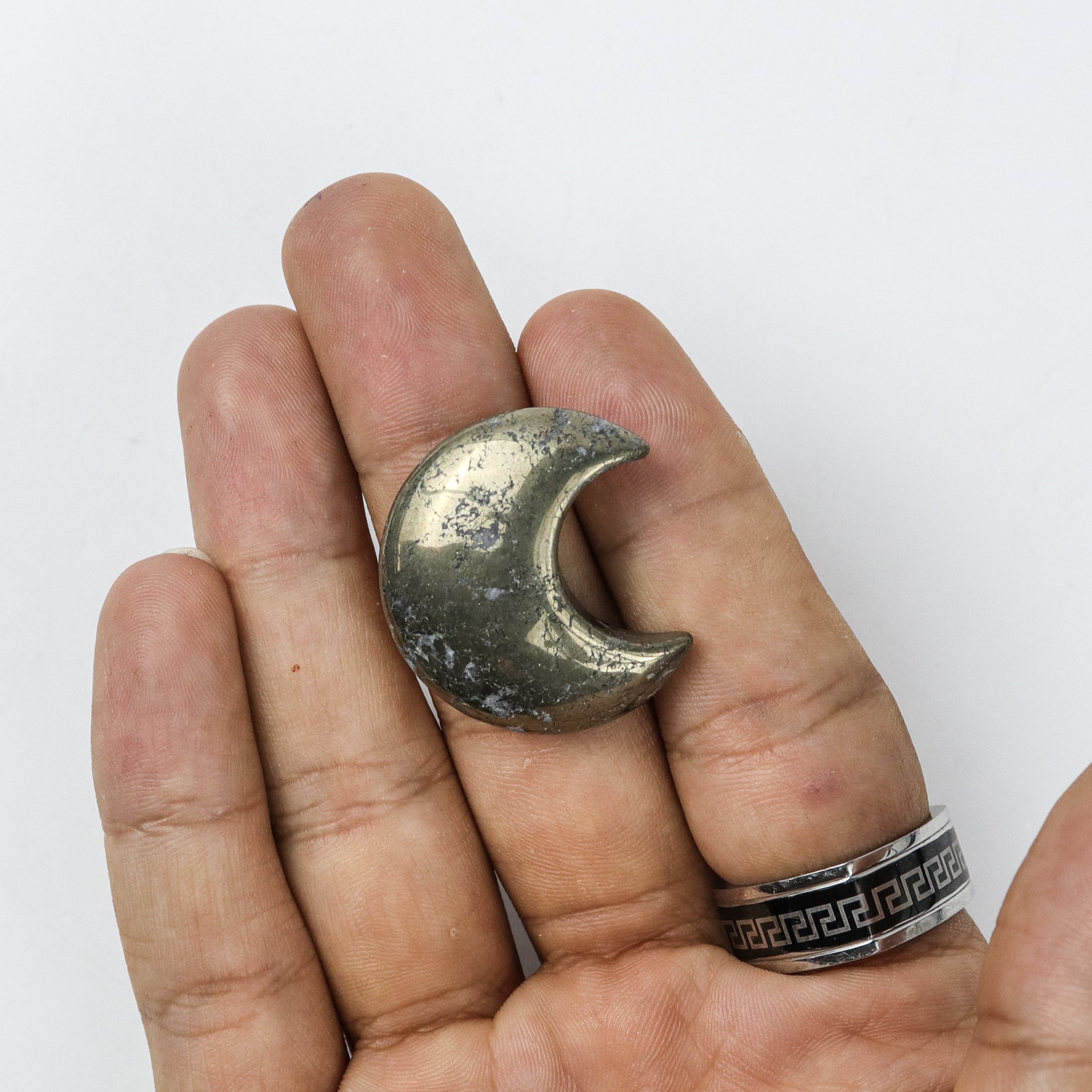 1 Inch Pyrite Moon D4