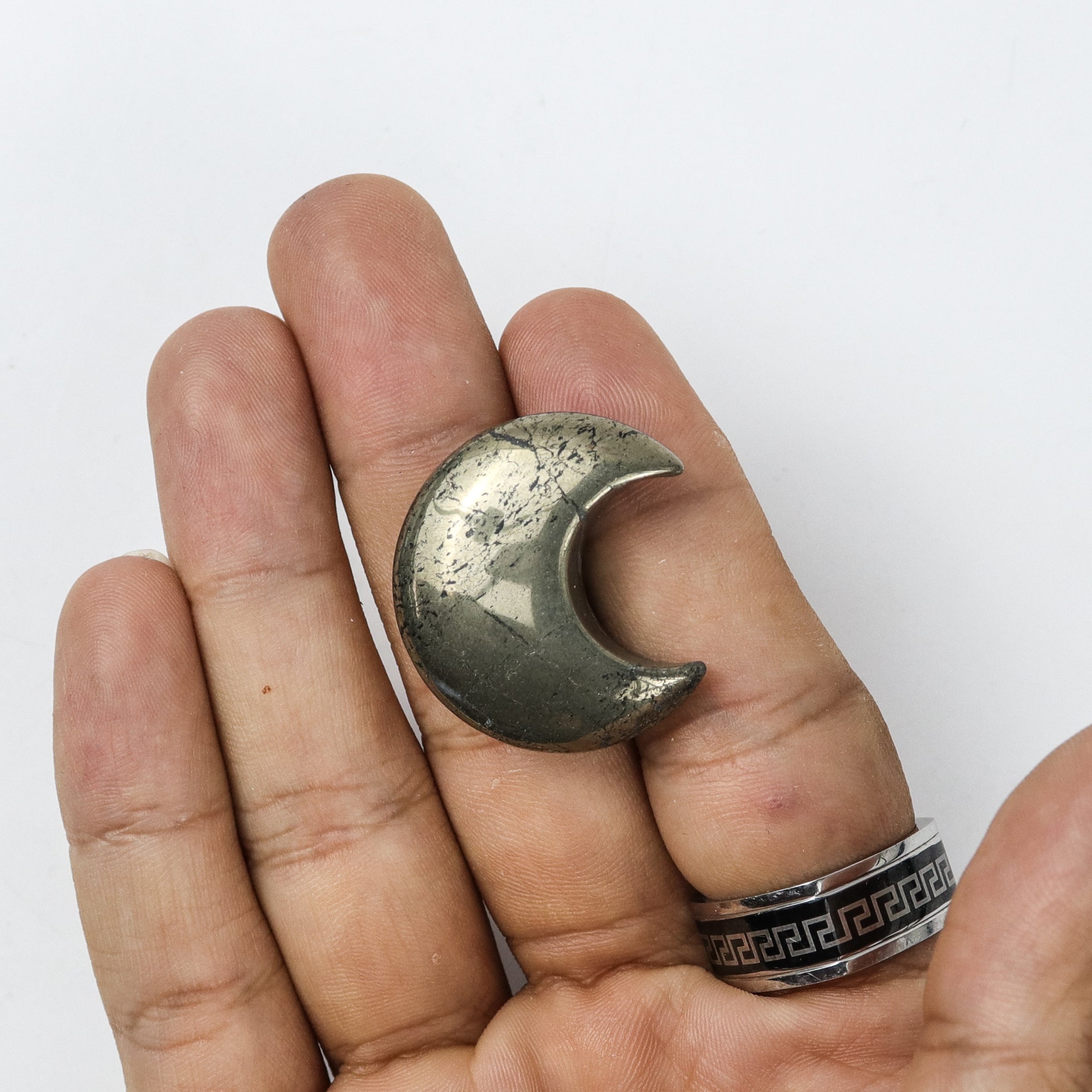 1 Inch Pyrite Moon E4