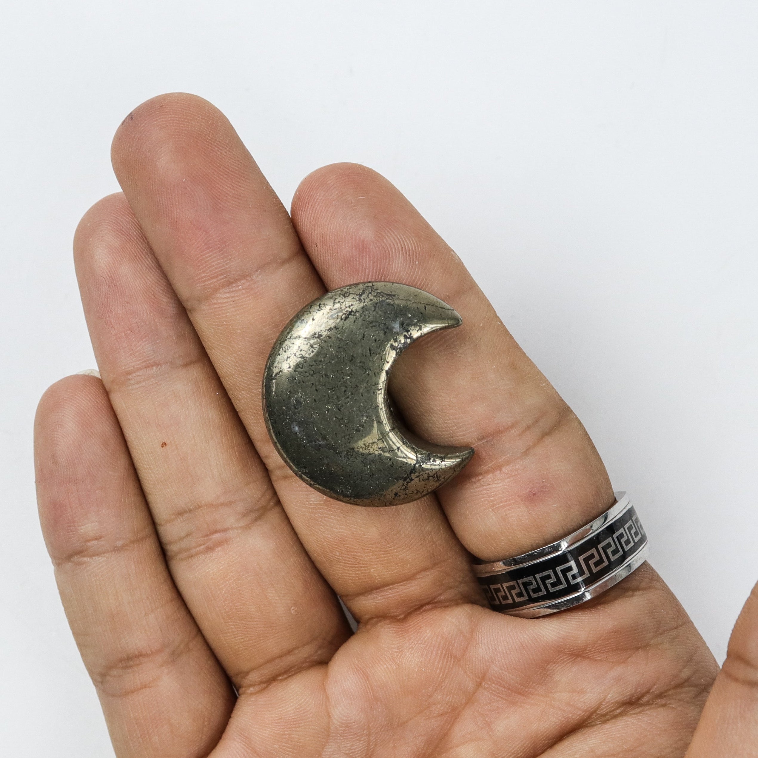1 Inch Pyrite Moon F4