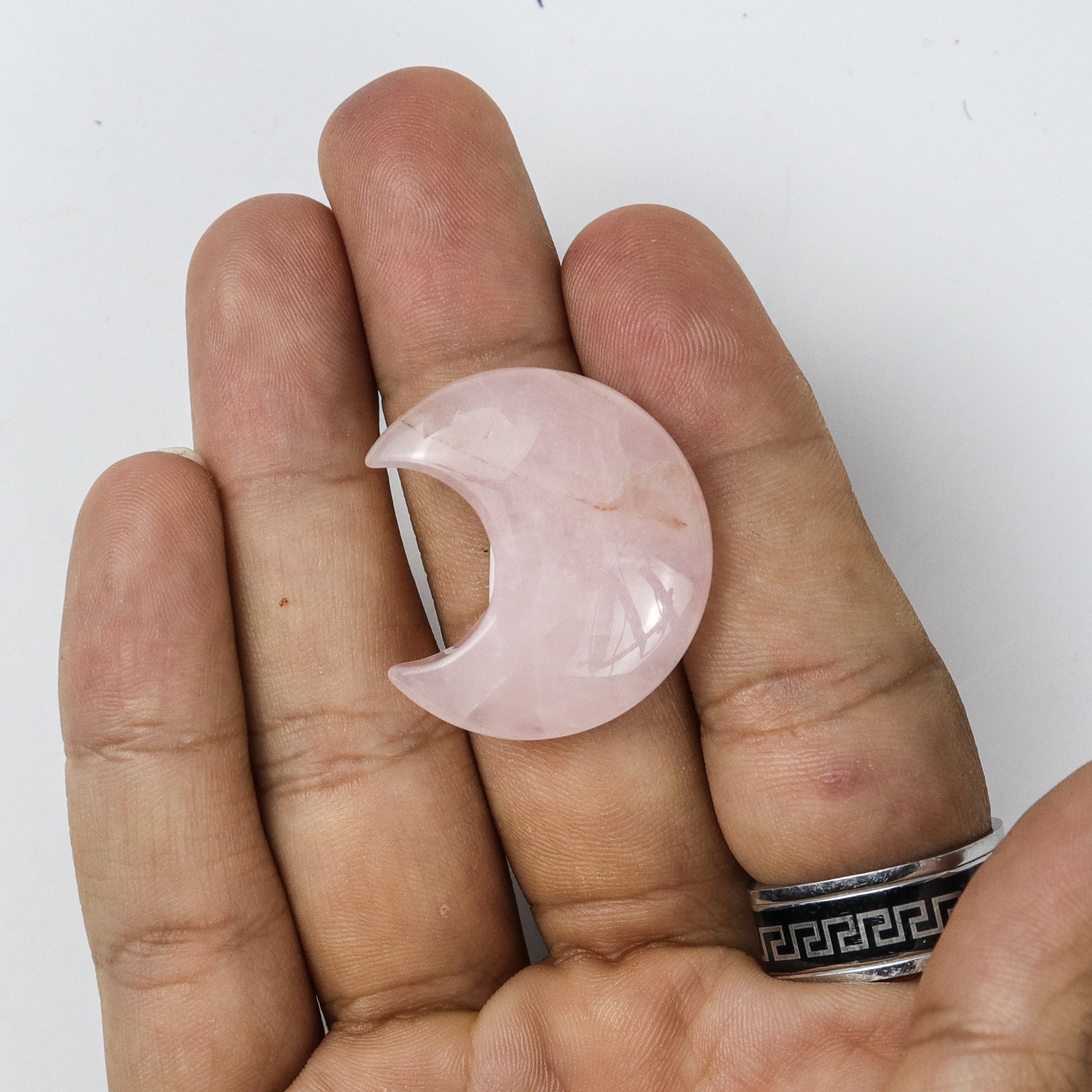 1 Inch Rose Quartz Moon K4