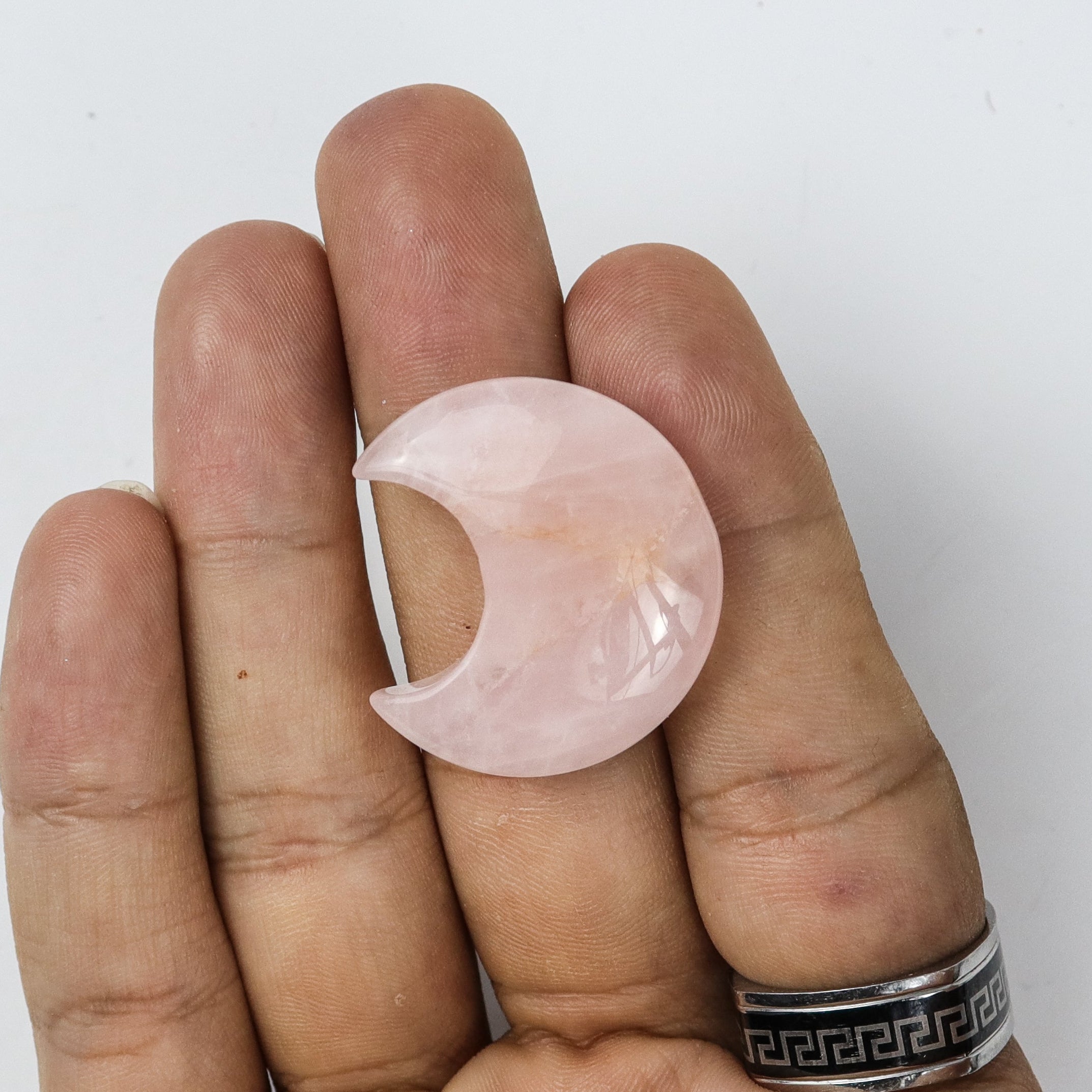 1 Inch Rose Quartz Moon M4