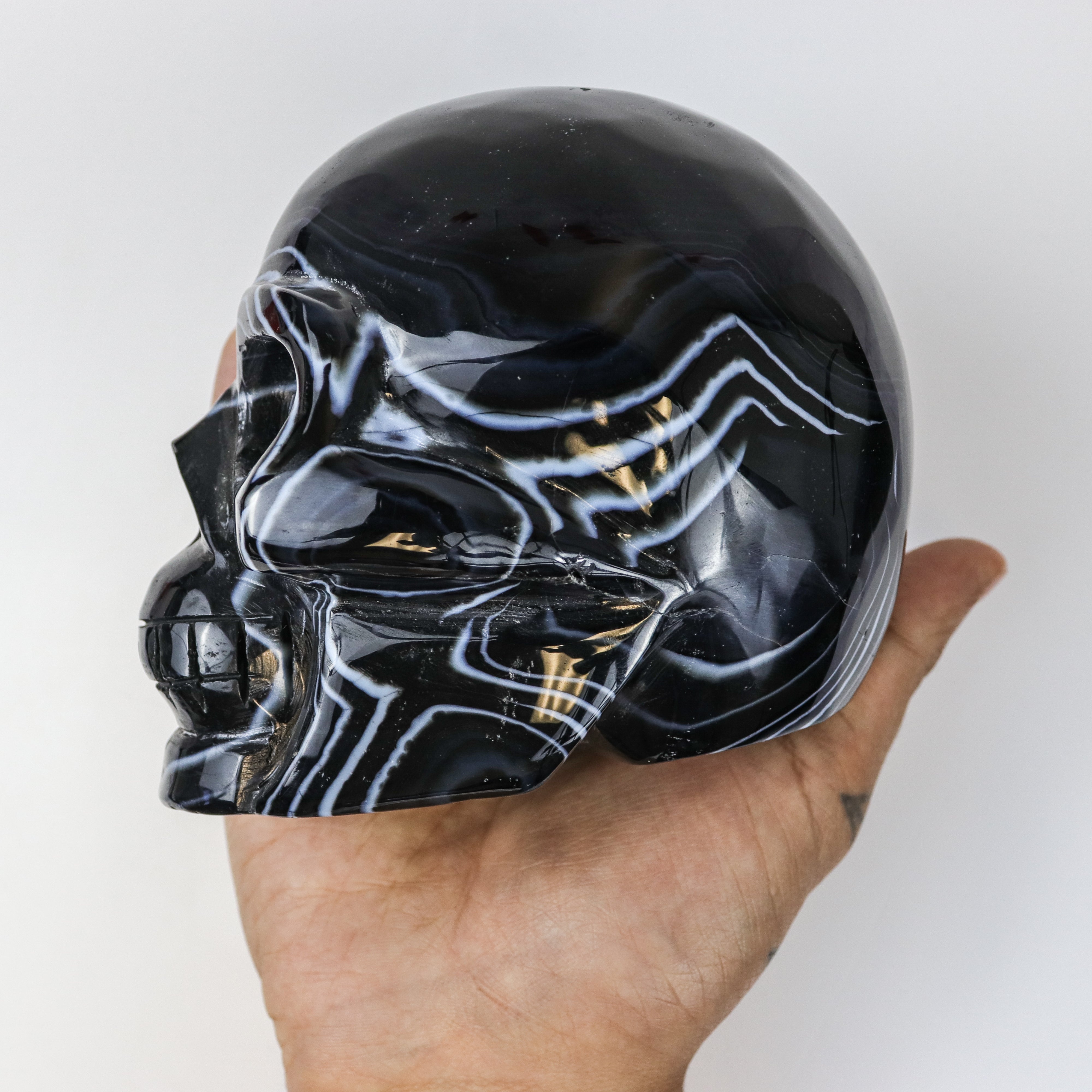 5 Inch Black Sardonyx Skull C104