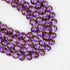 10mm Purple/Brown Turtle Shell Glass Bead Strand 30-Inch Loop $5.00