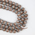 10mm Brown/Grey Turtle Shell Glass Bead Strand 30-Inch Loop $5.00