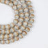 10mm Brown/Blue Turtle Shell Glass Bead Strand 30-Inch Loop $5.00
