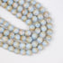 10mm Light Blue Turtle Shell Glass Bead Strand 30-Inch Loop $5.00