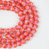 10mm Red/Pink Turtle Shell Glass Bead Strand 30-Inch Loop $5.00