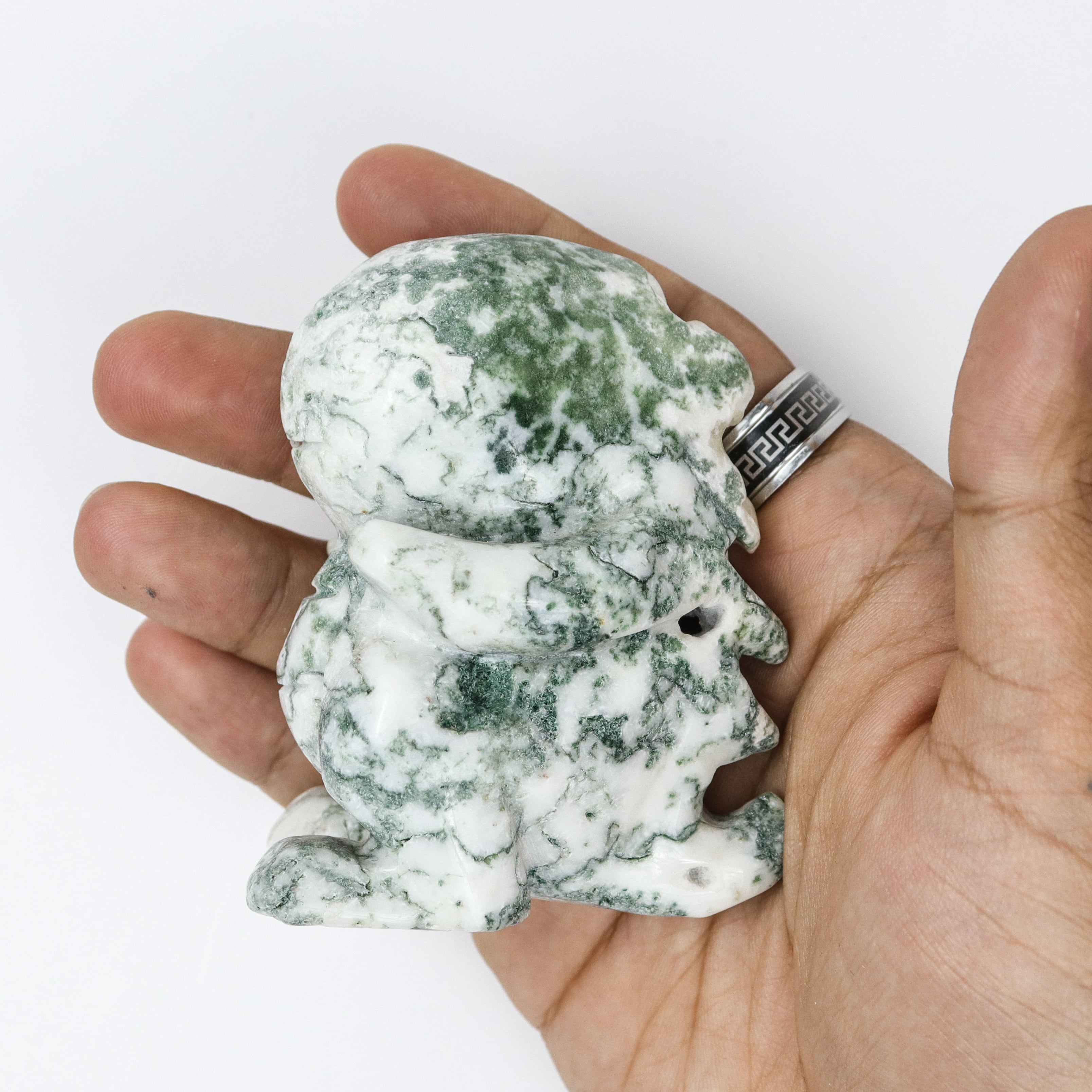 3.5 Inch Moss Agate Dinosaur A30