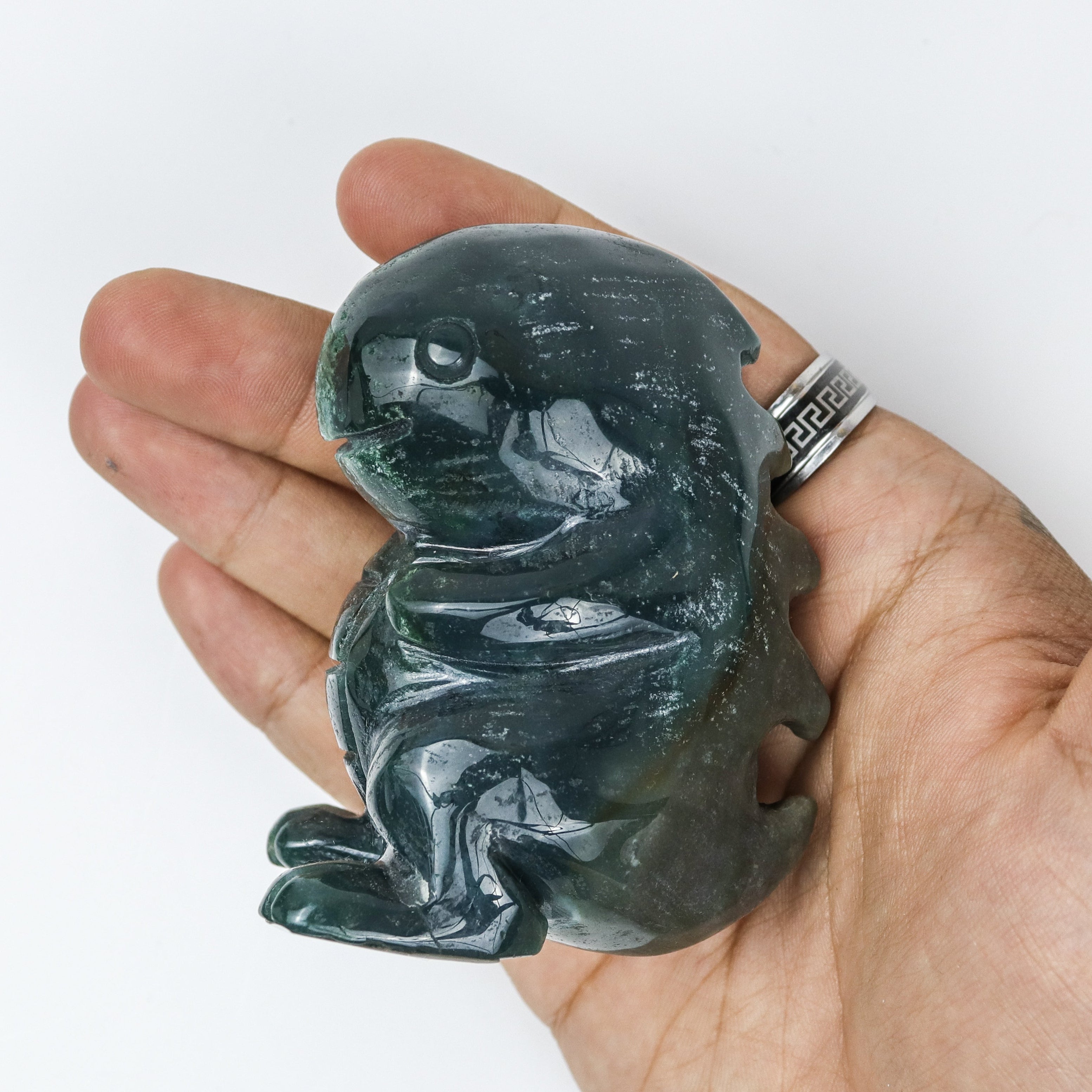 3.5 Inch Moss Agate Dinosaur X30