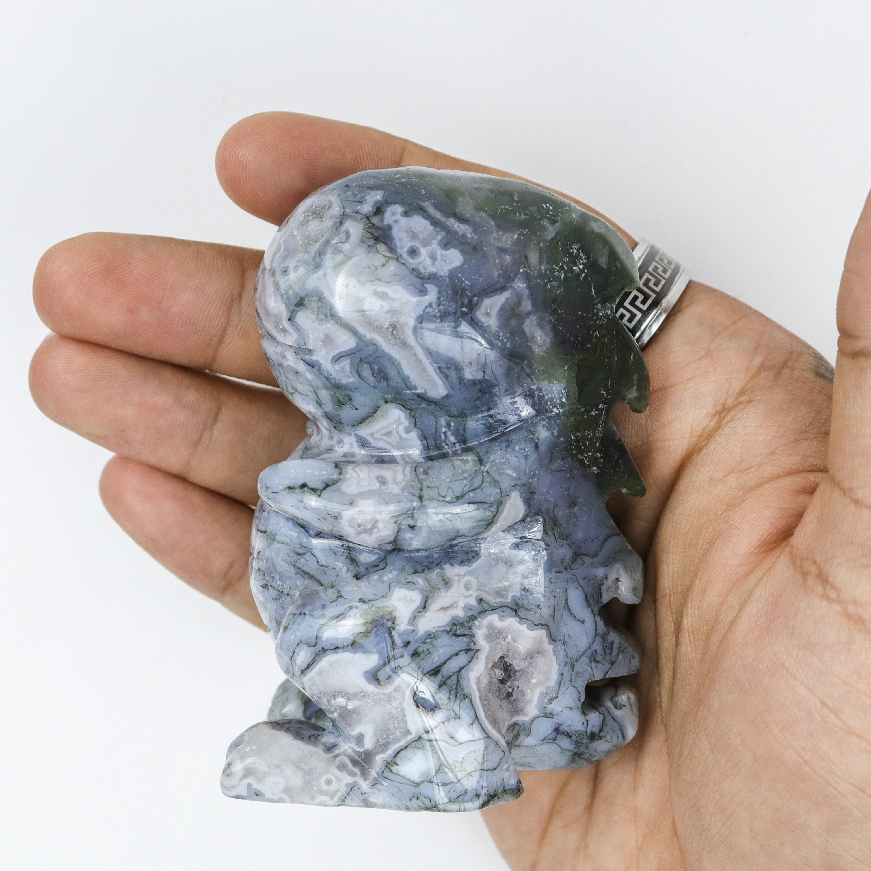 3.5 Inch Moss Agate Dinosaur E30
