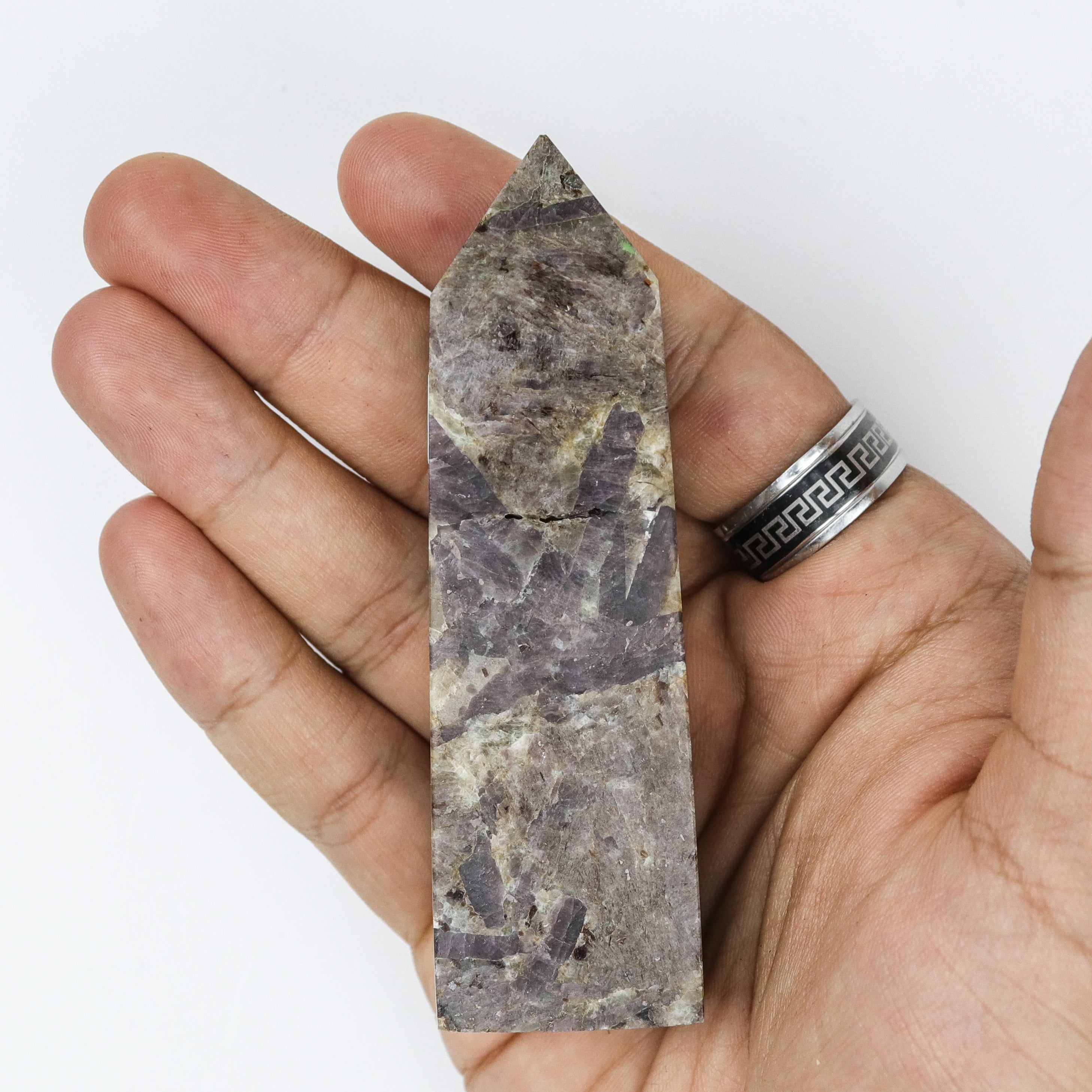 3.5 Inch Lepidolite & Garnet Tower G7