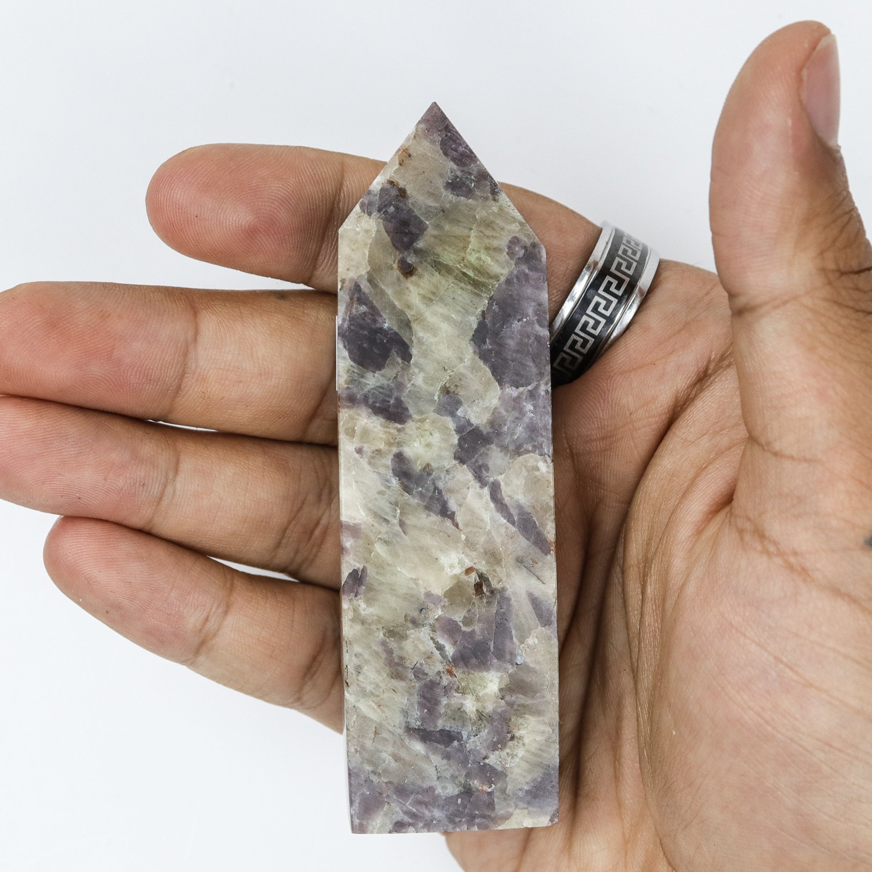3.5 Inch Lepidolite & Garnet Tower K7