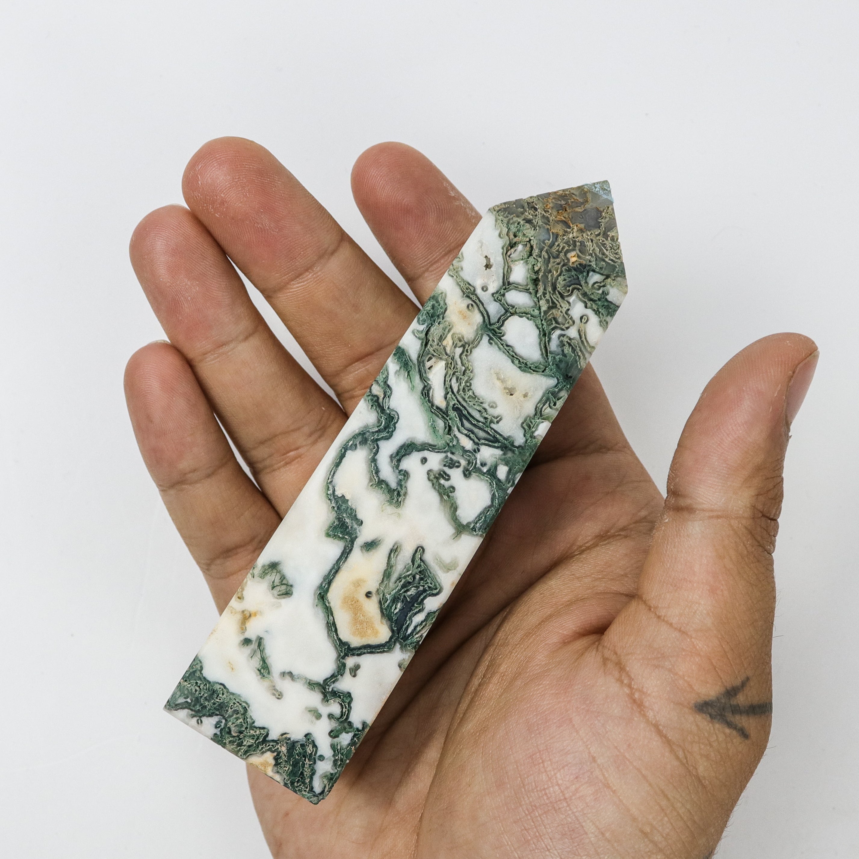 4 Inch Moss/Tree Agate Tower B20