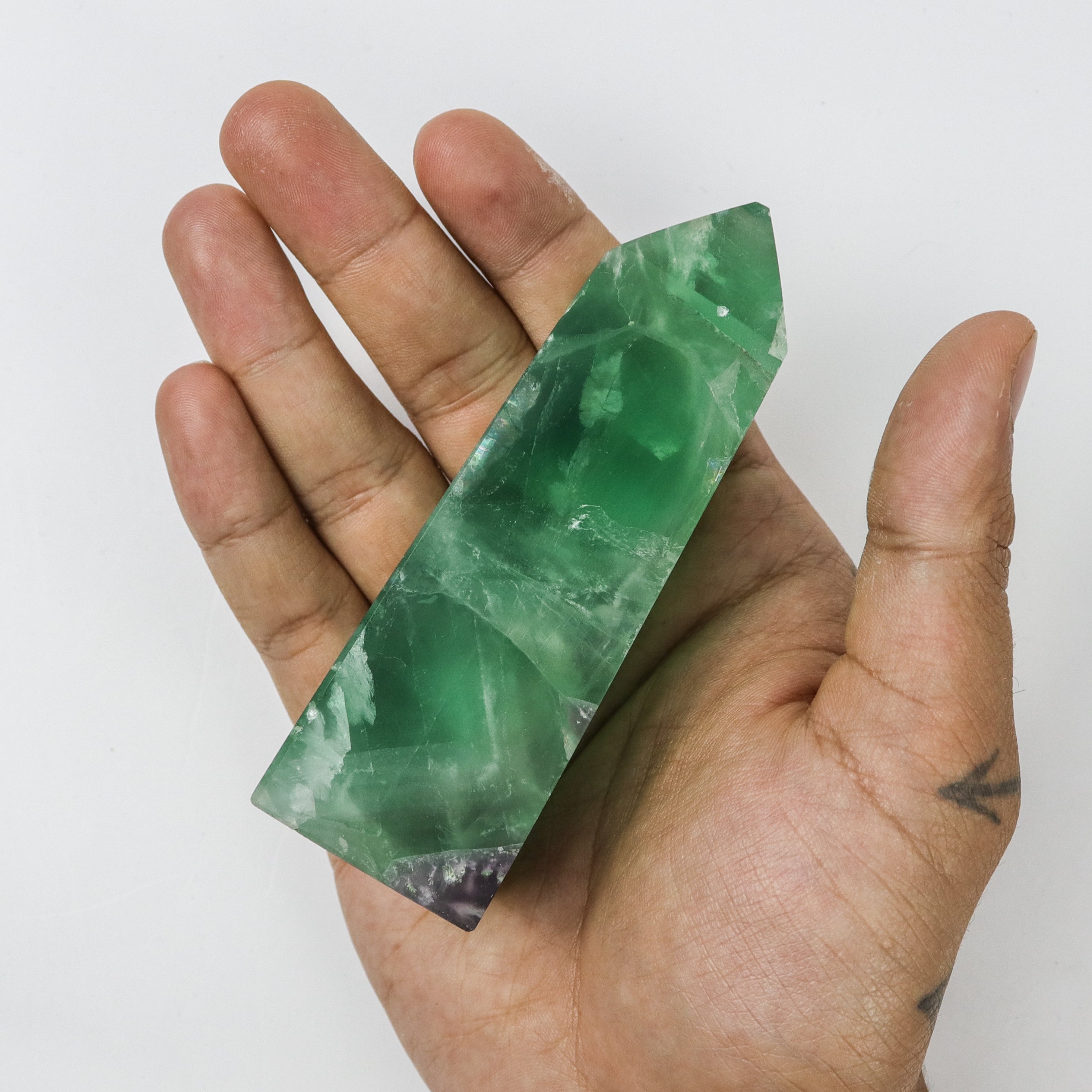 4 Inch Green Fluorite Tower N15