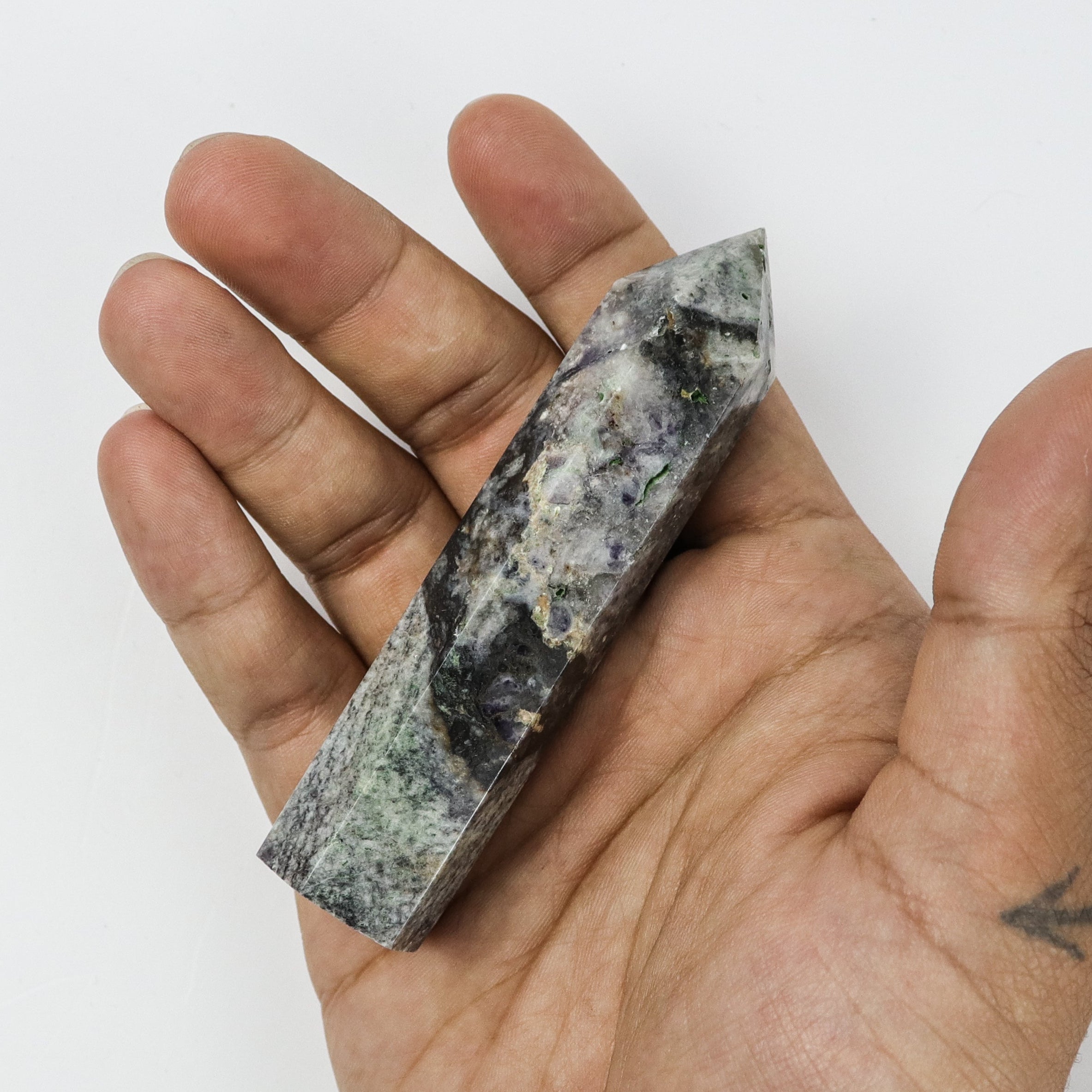 3.75 Inch Purple Fluorite in Matrix Tower C4