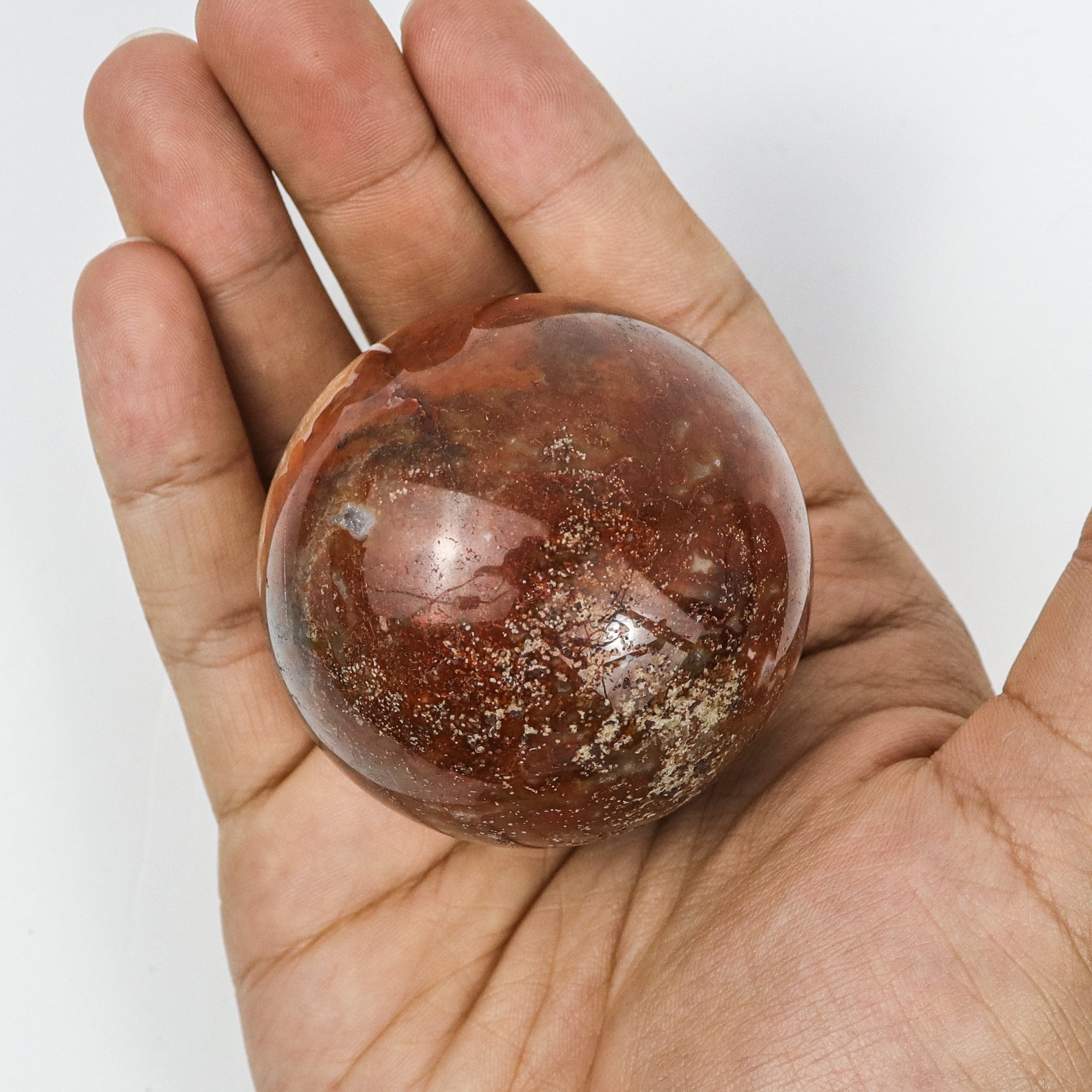 2 Inch Red Moss Agate Sphere Q30