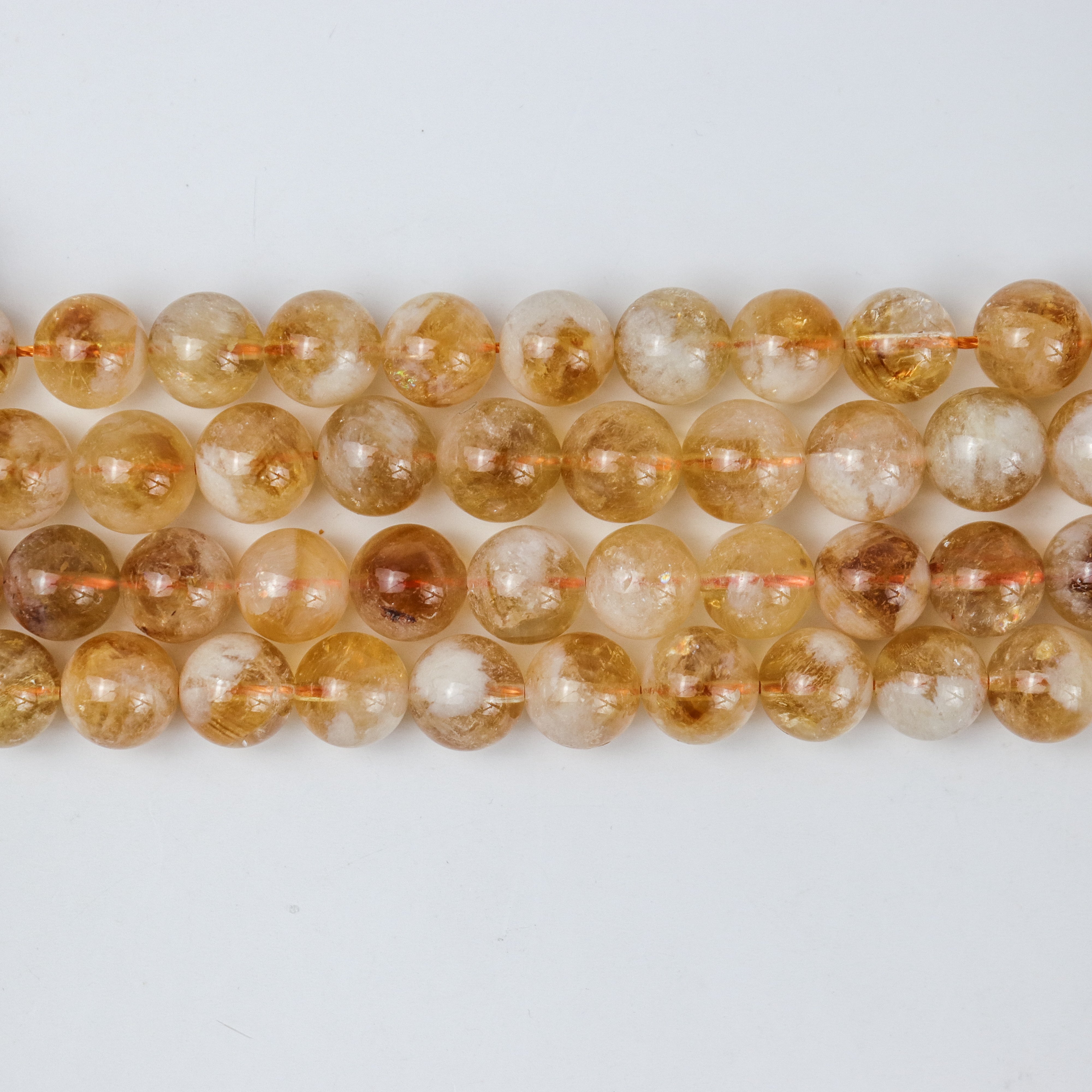 10mm Citrine Bead Half Strand