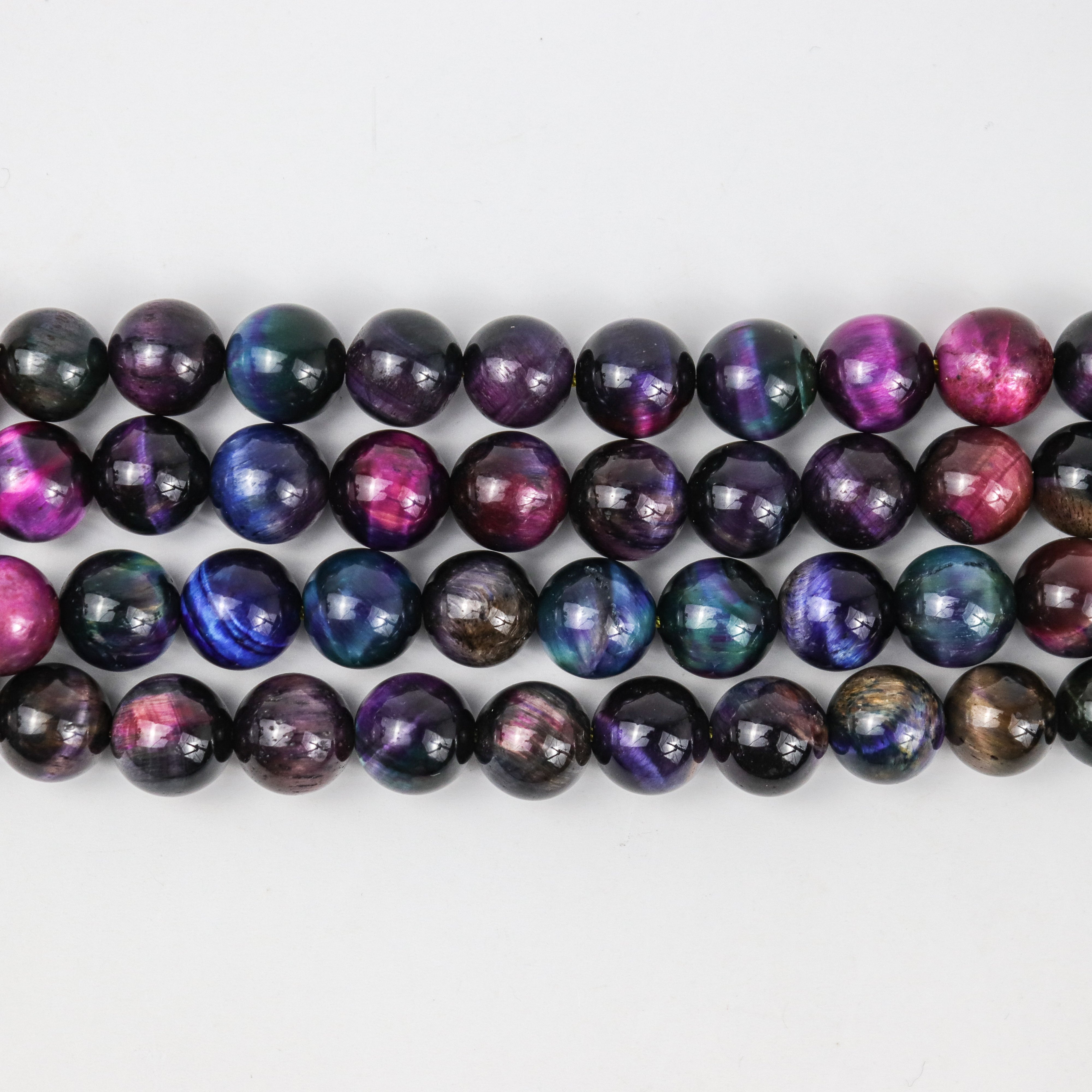 10mm Dyed Galaxy Tiger's Eye Bead Half Strand