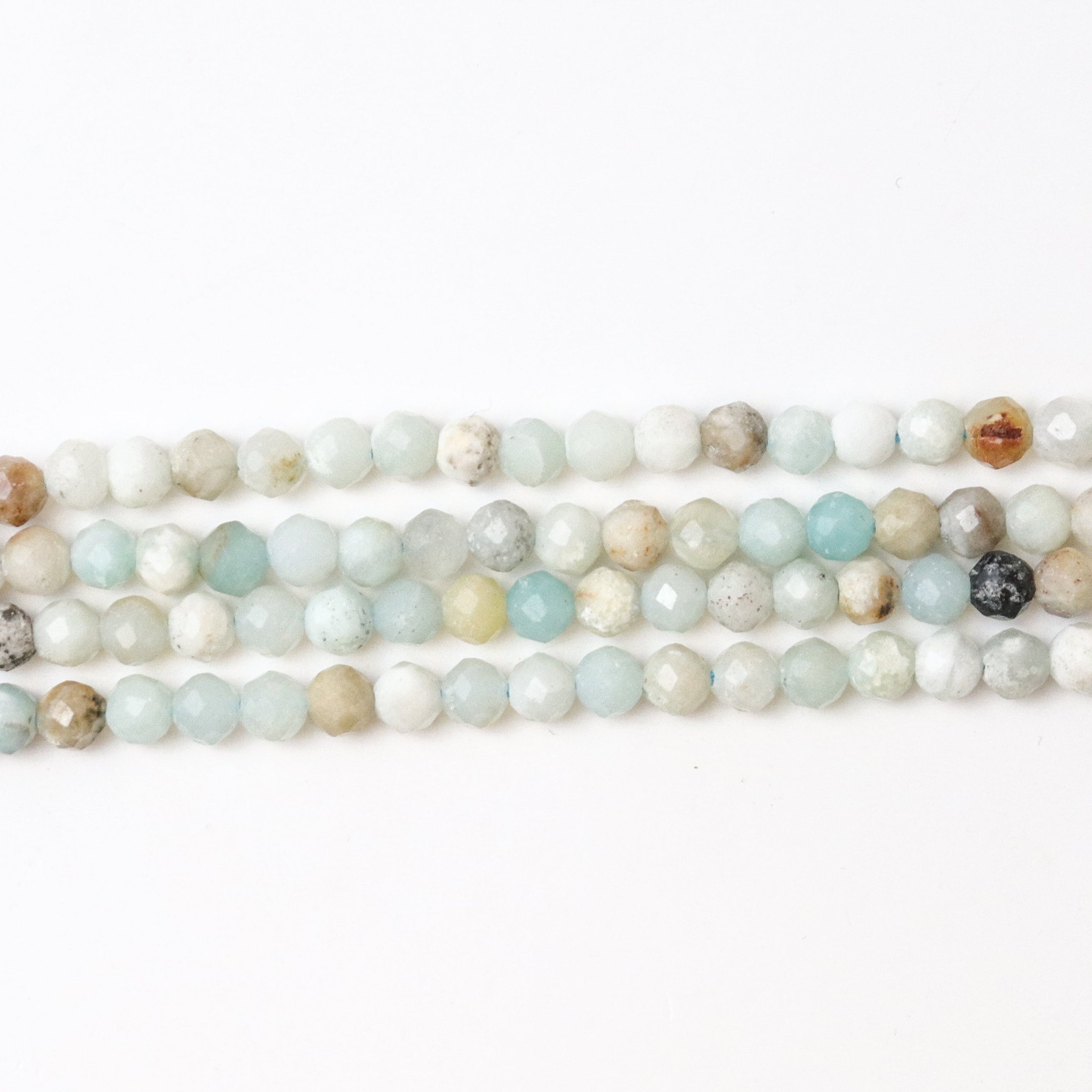 4mm HQ Faceted Multi Amazonite Bead Strand