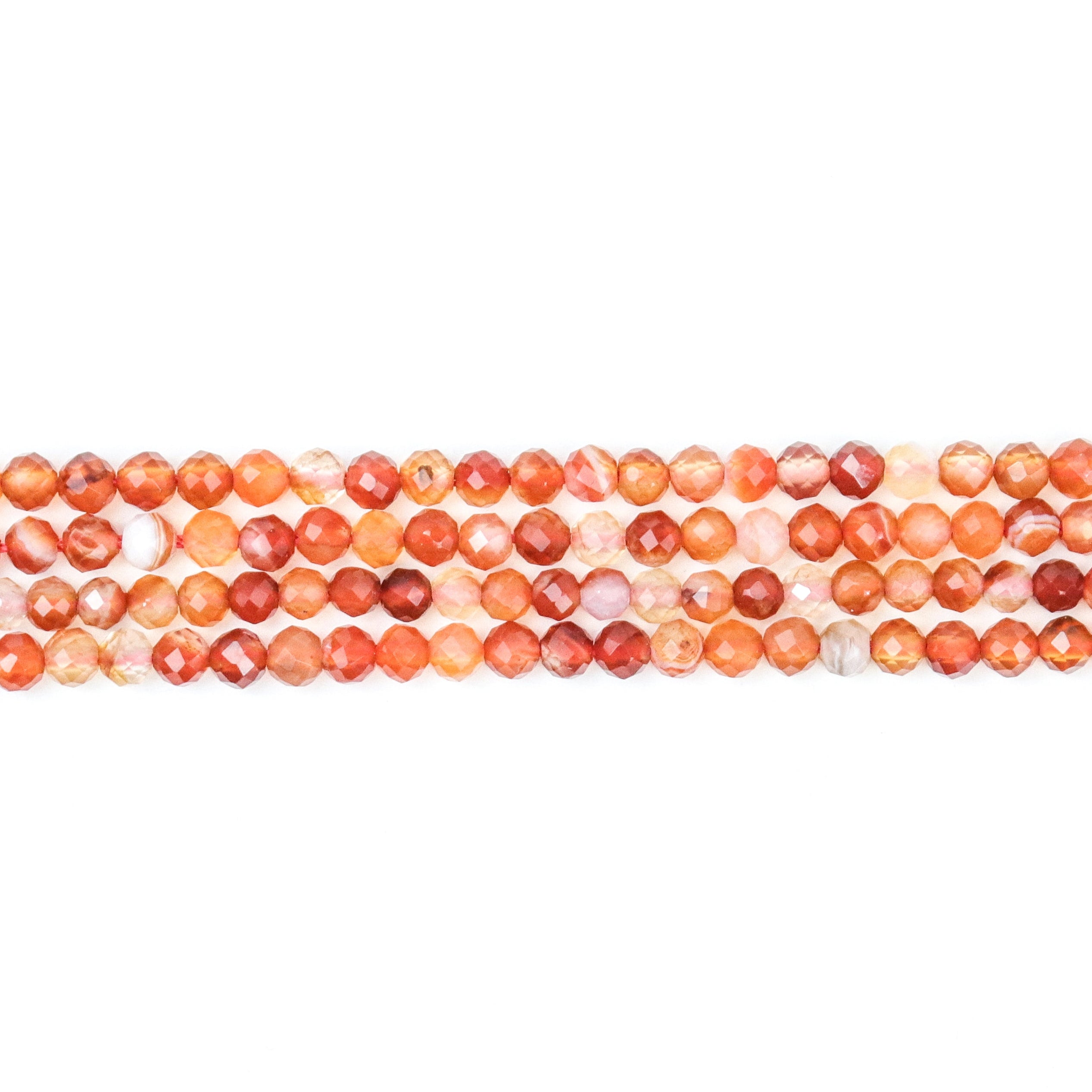 3mm HQ Faceted Carnelian Bead Strand