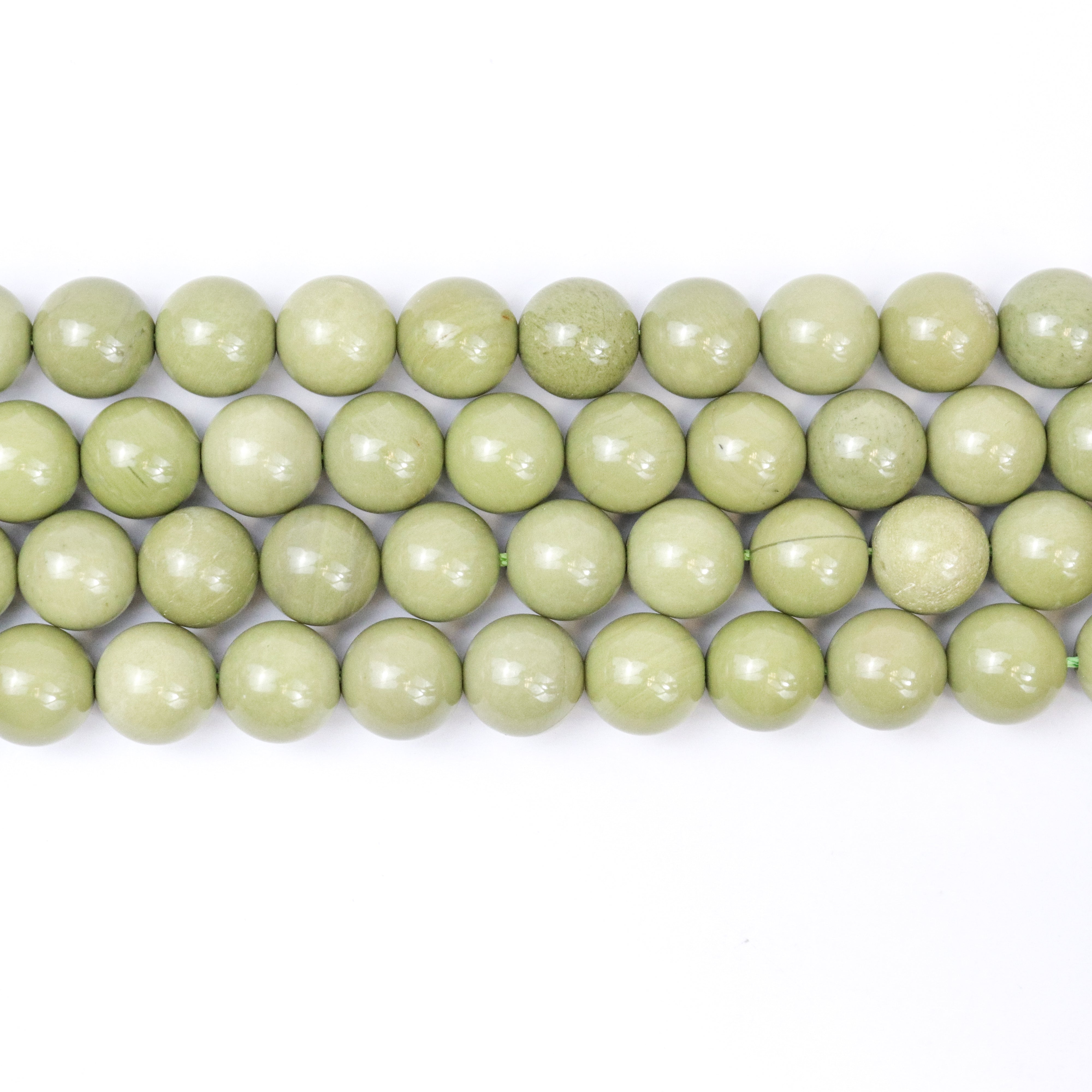10mm Olive Jasper Bead Half Strand