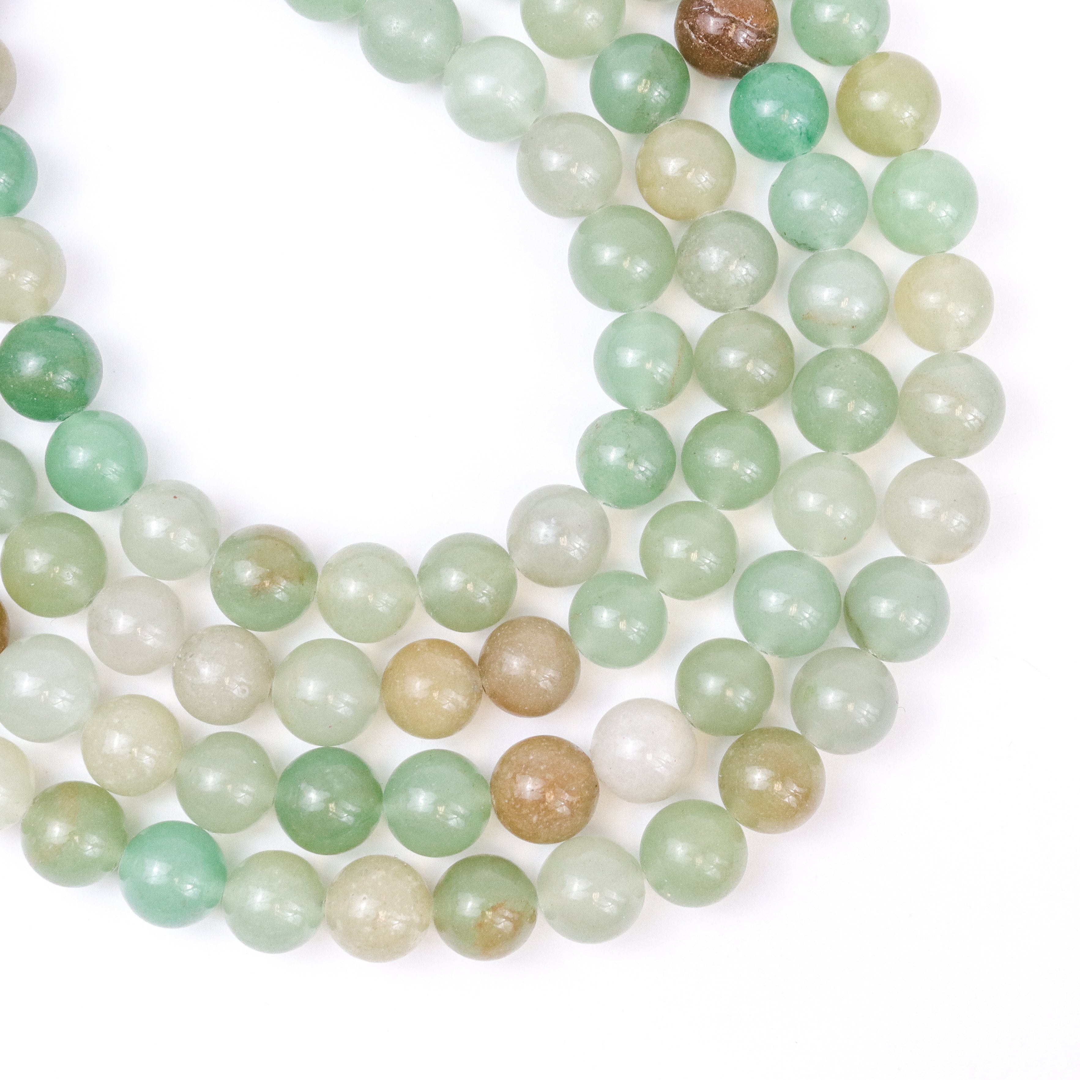 10mm MW Tonal Green Aventurine Bead Strand