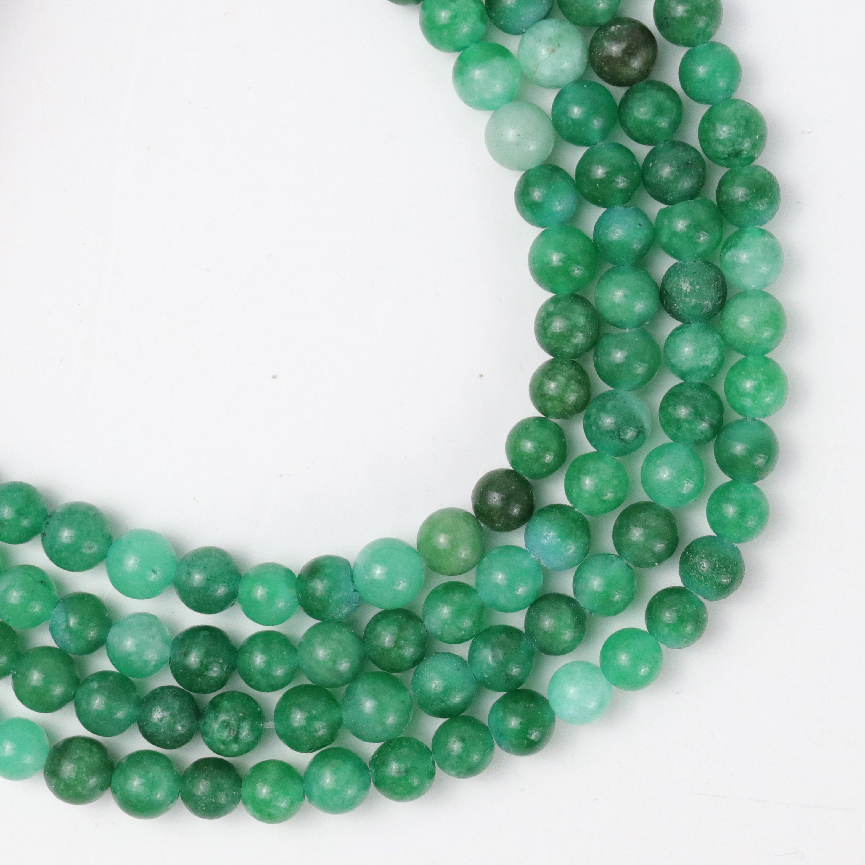 6mm MW Dyed Green Chalcedony Bead Strand
