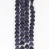 8mm Navy Goldstone Flat Heart Bead Half Strand