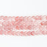 8mm Watermelon Glass Flat Heart Bead Half Strand