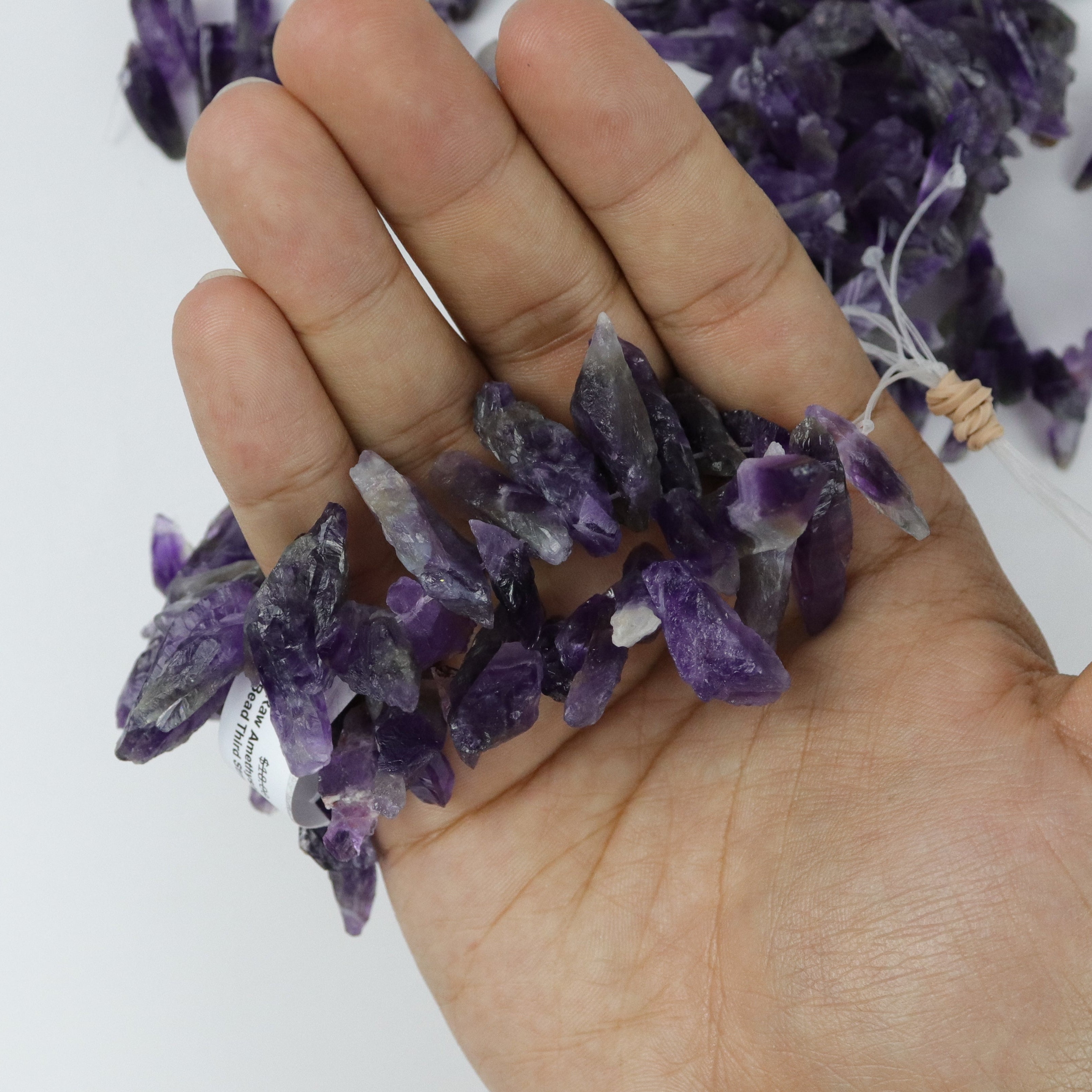 Medium Raw Amethyst Nugget Bead Third Strand