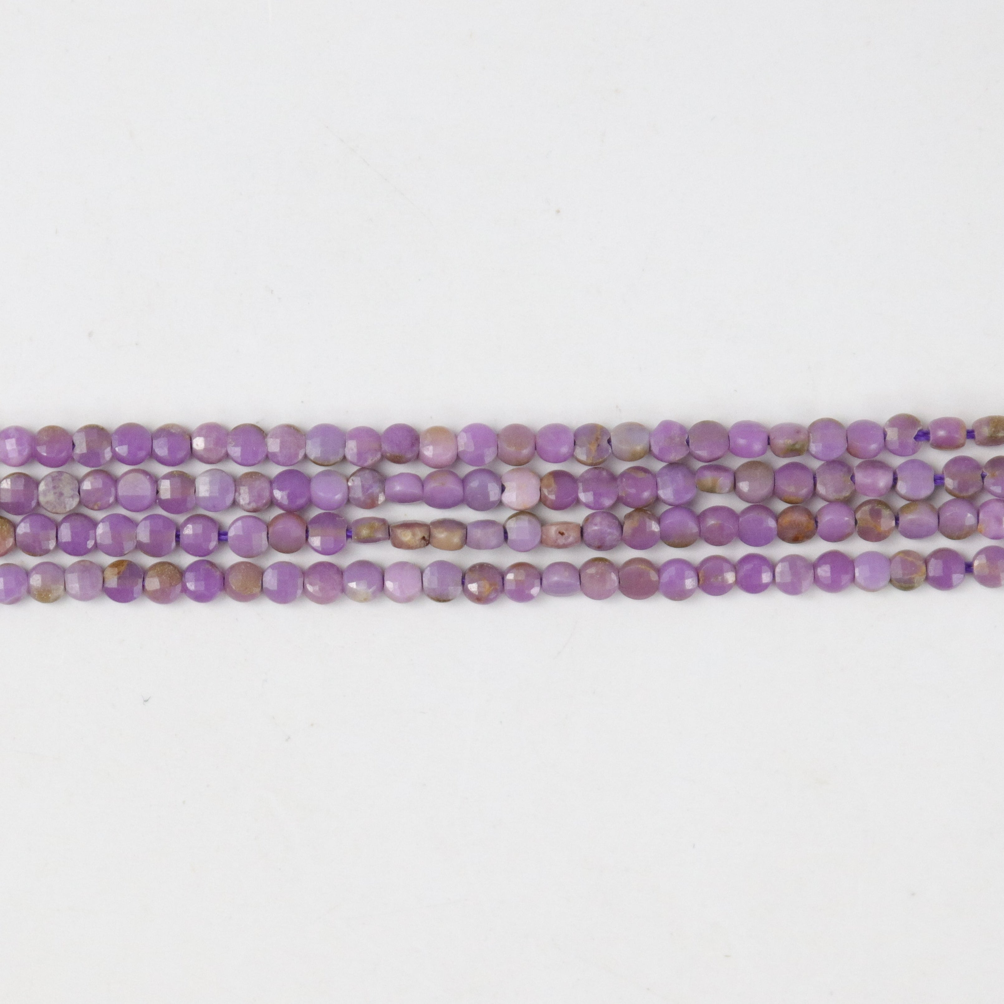 2.5mm Phosphosiderite Faceted Coin Bead Half Strand