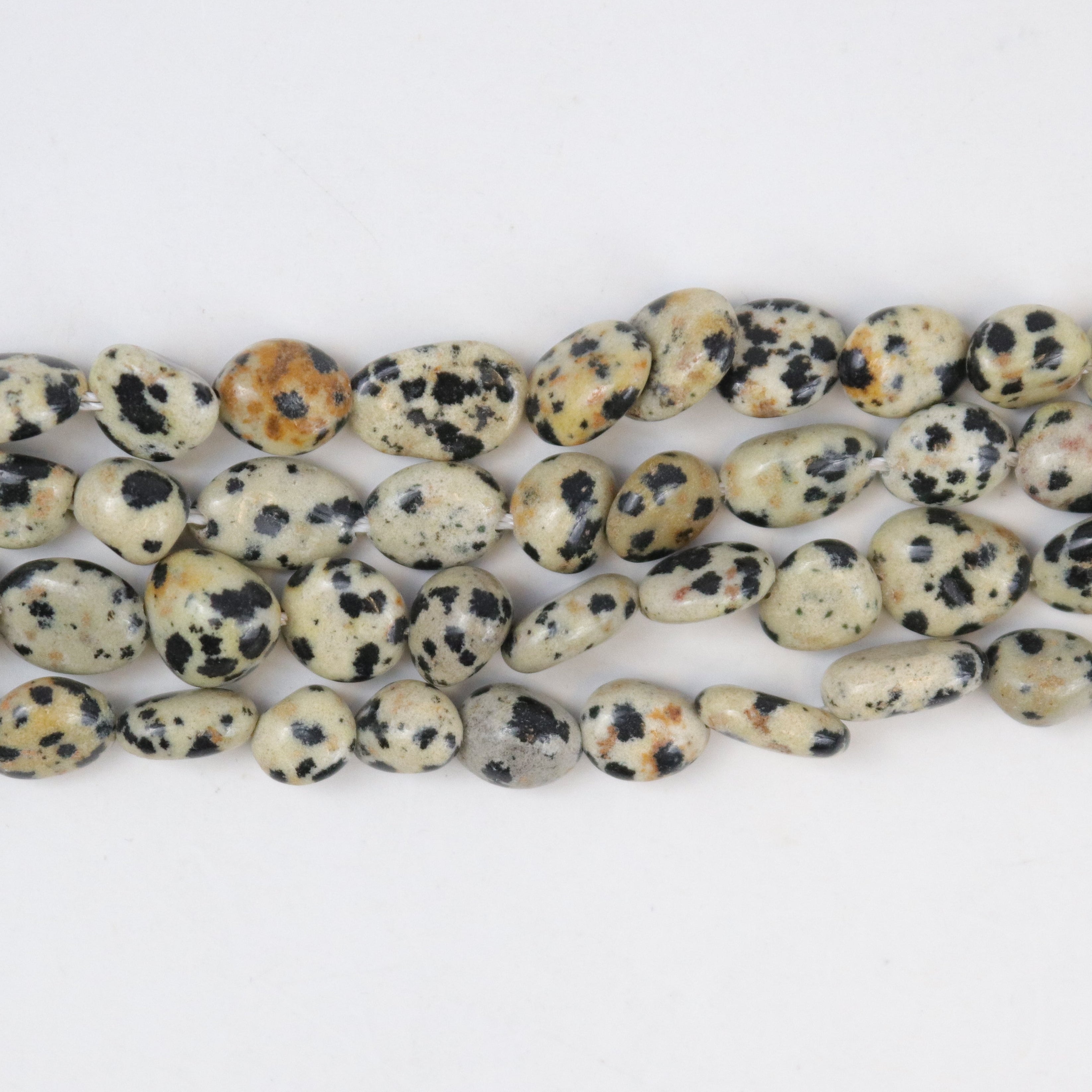 Small Dalmatian Jasper Nugget Bead Half Strand