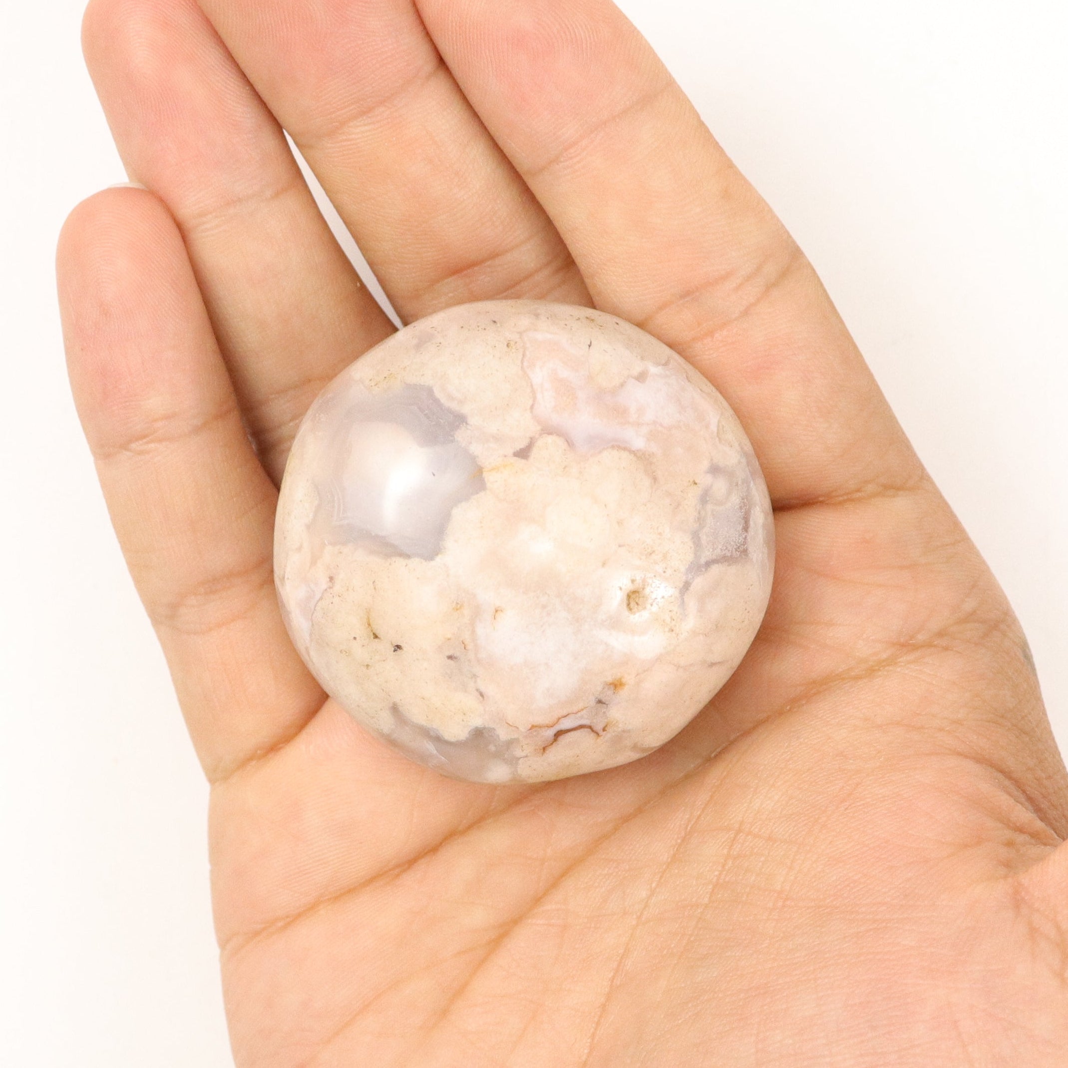 2 Inch Flower Agate Palm Stone J5
