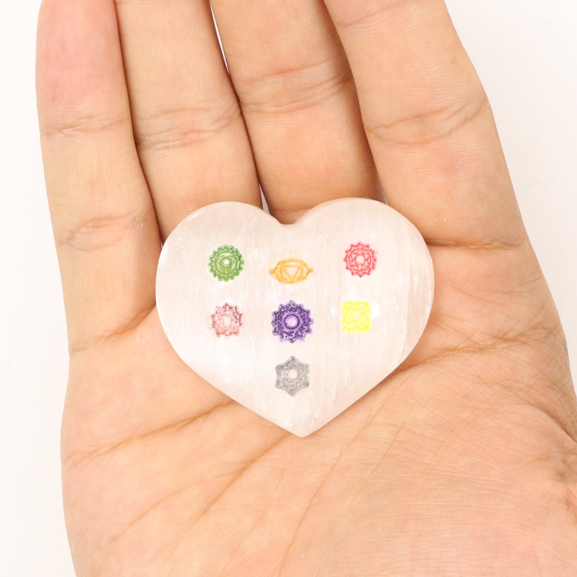 1.5 Inch Selenite Chakra Heart Z2