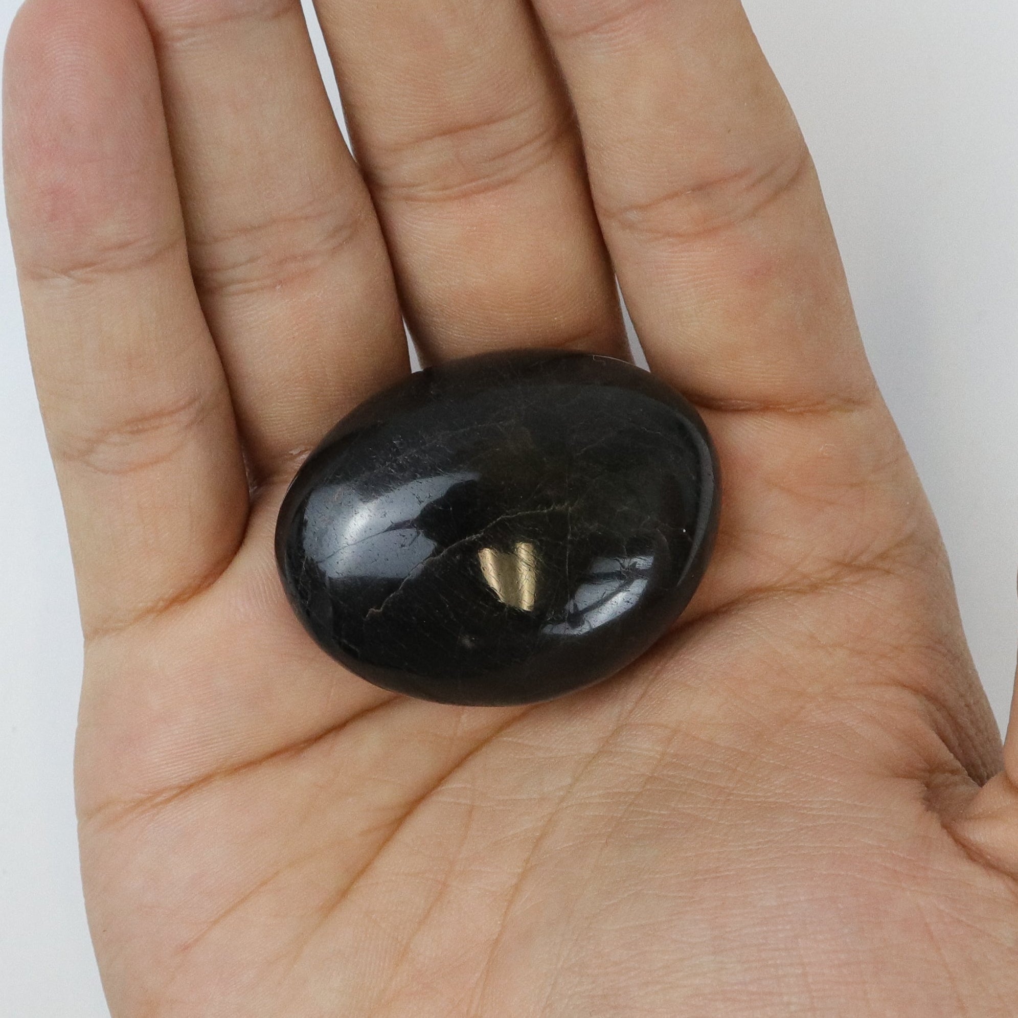 1.5 Inch Tourmaline Palm Stone N4