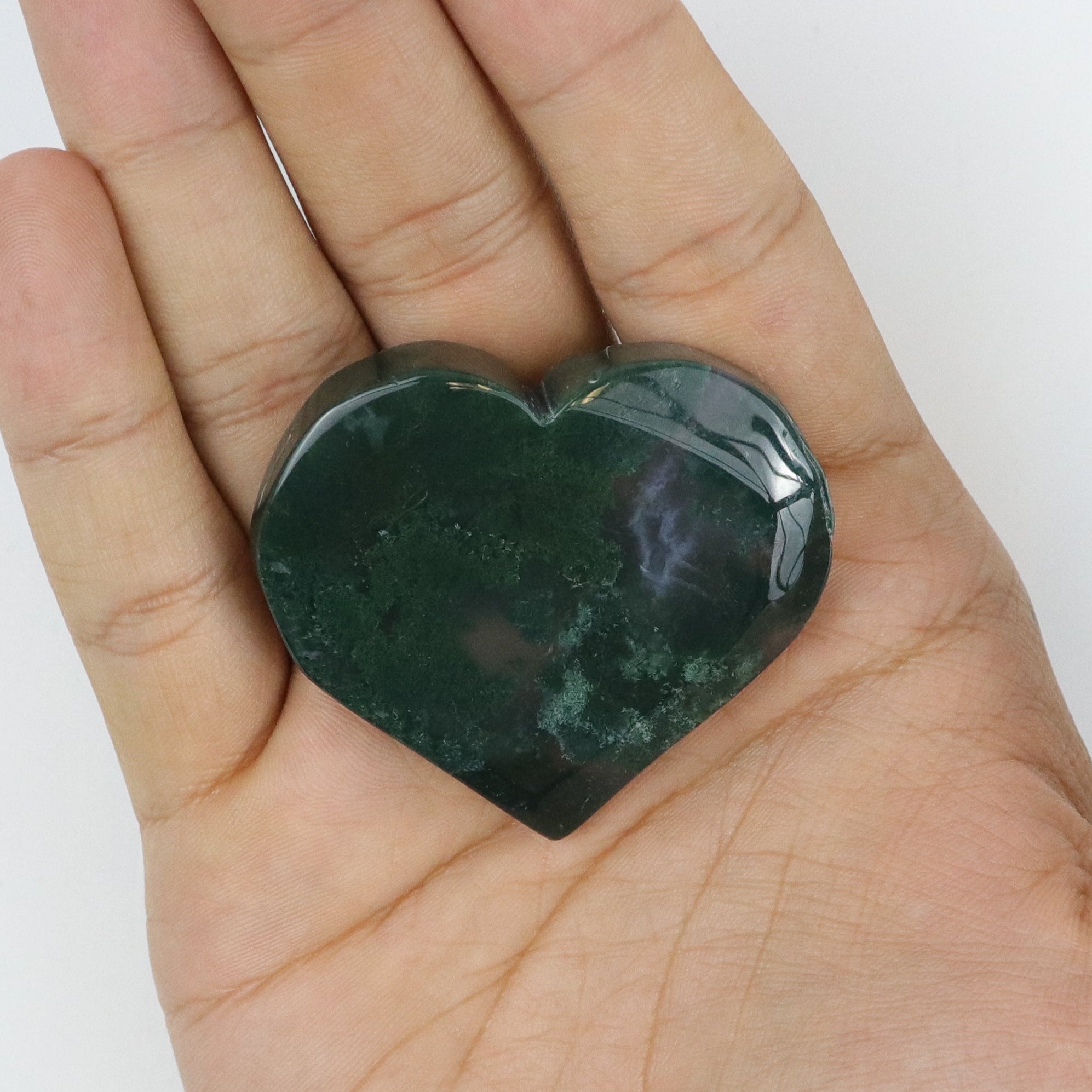2 Inch Moss Agate Heart G5