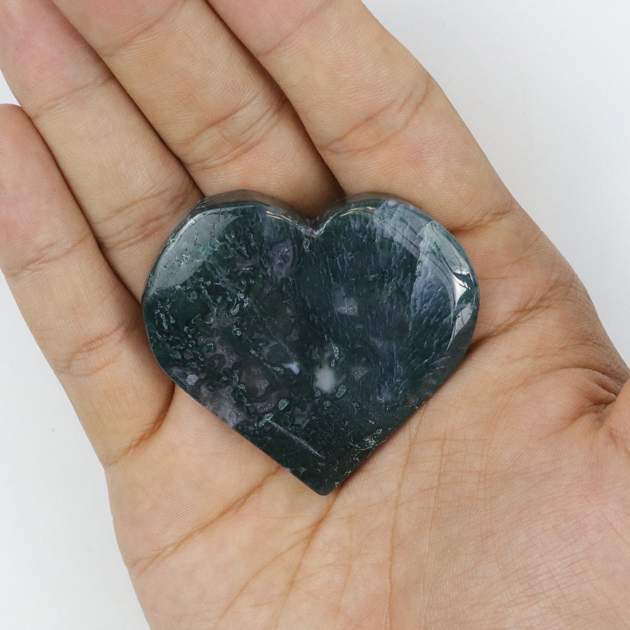 2 Inch Moss Agate Heart A5