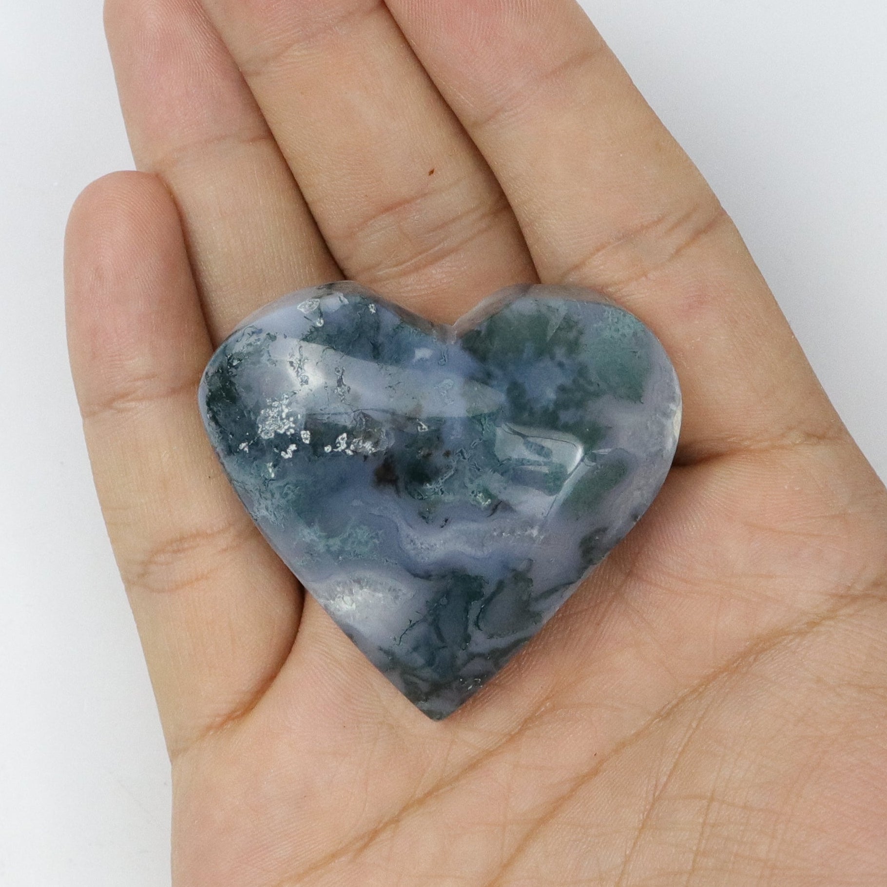 2 Inch Moss Agate Heart L3
