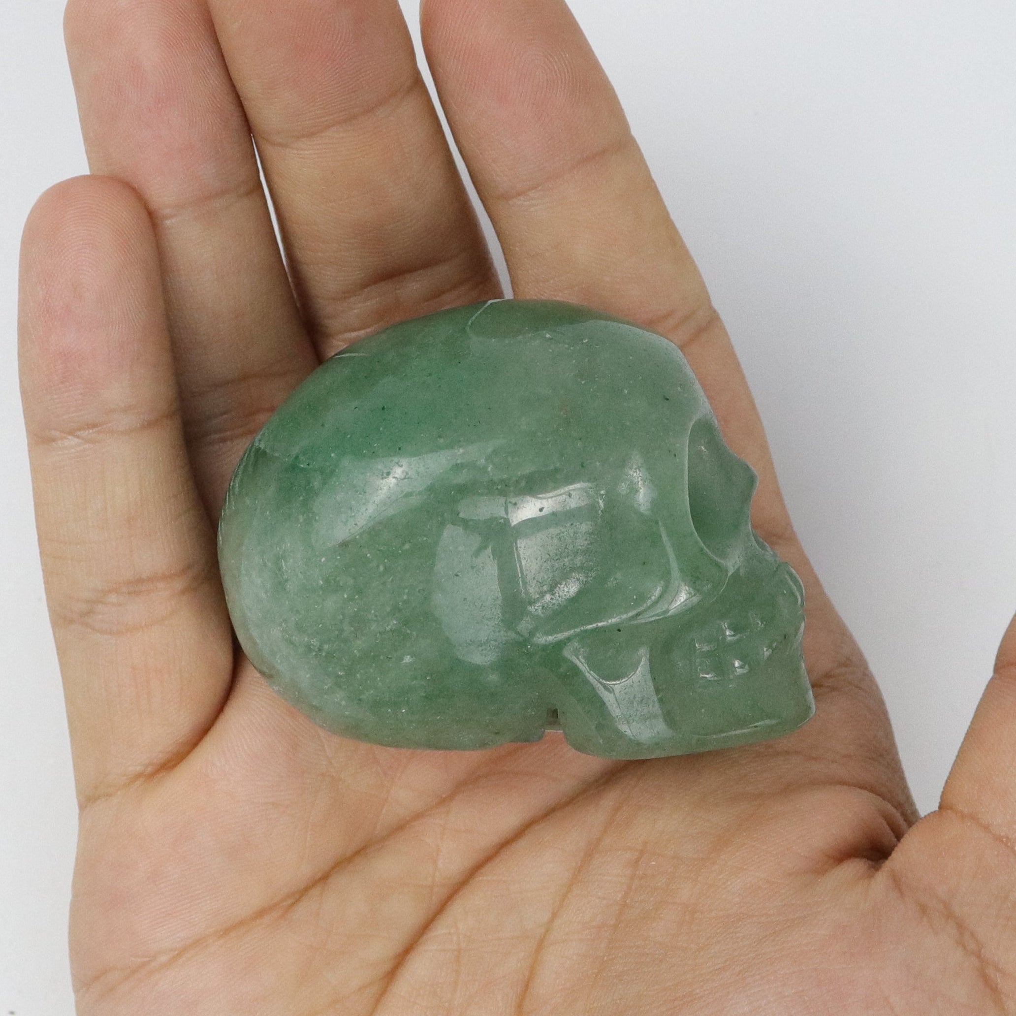 2.25 Inch Green Aventurine Skull L19