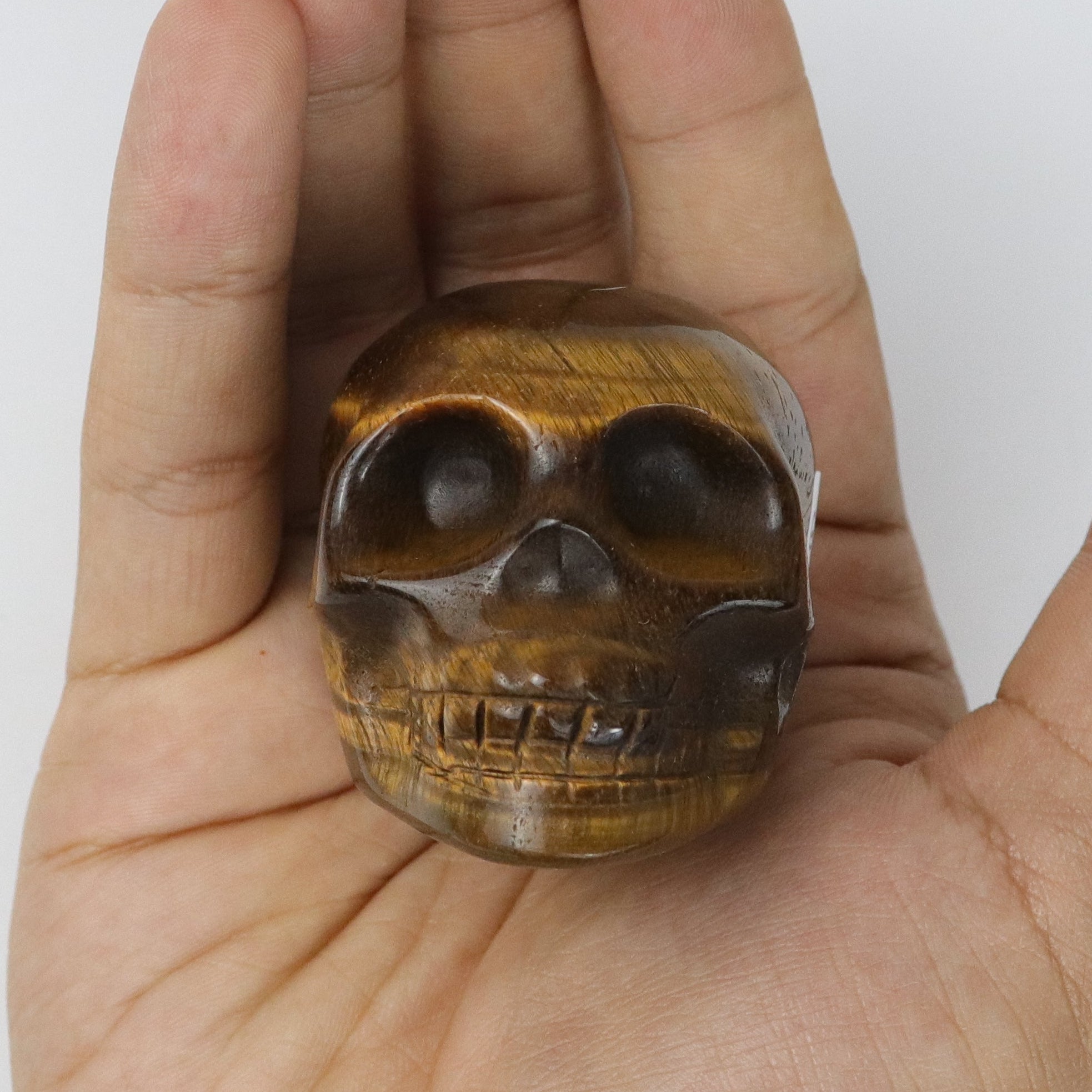 2.25 Inch Tigers Eye Skull G19