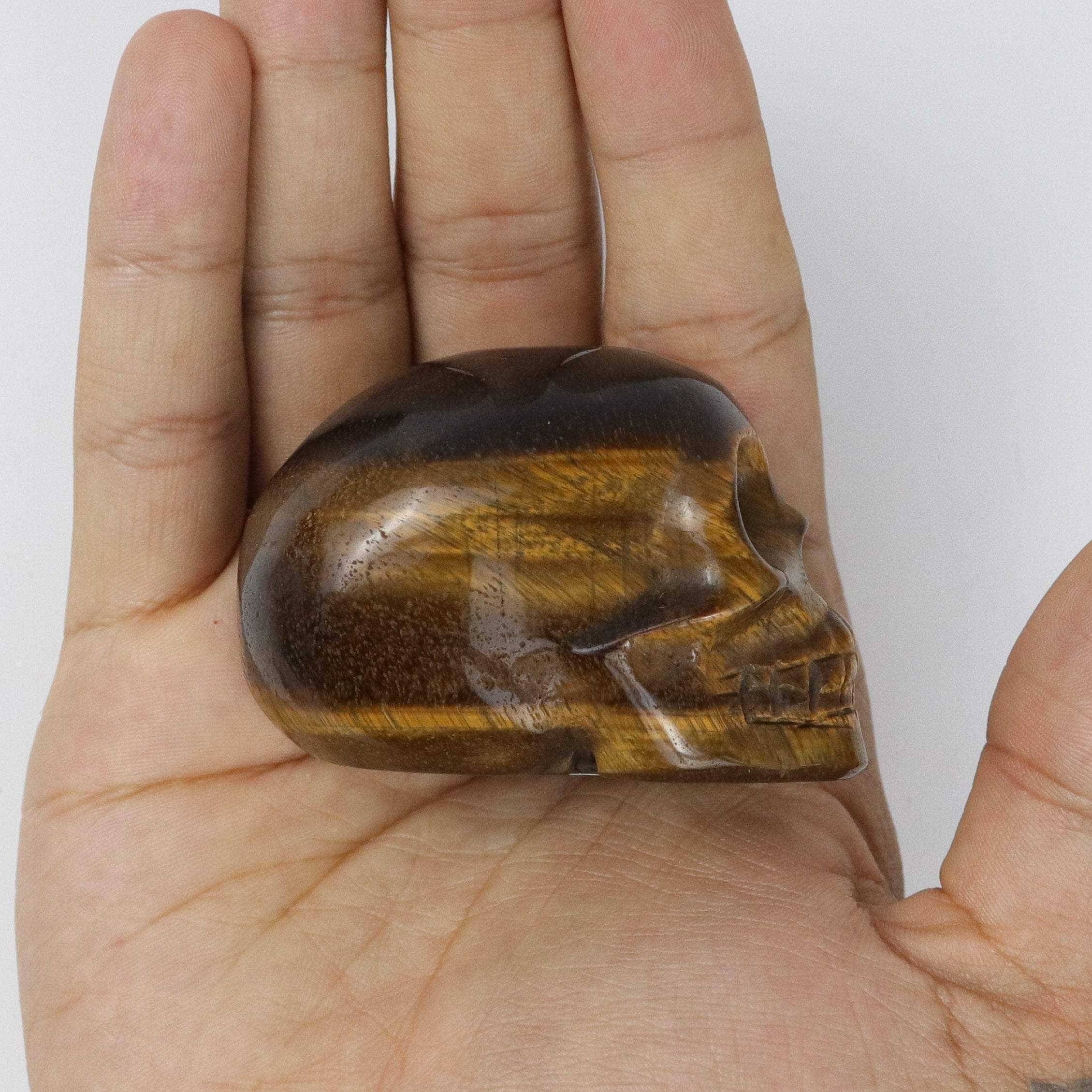 2.25 Inch Tigers Eye Skull G19