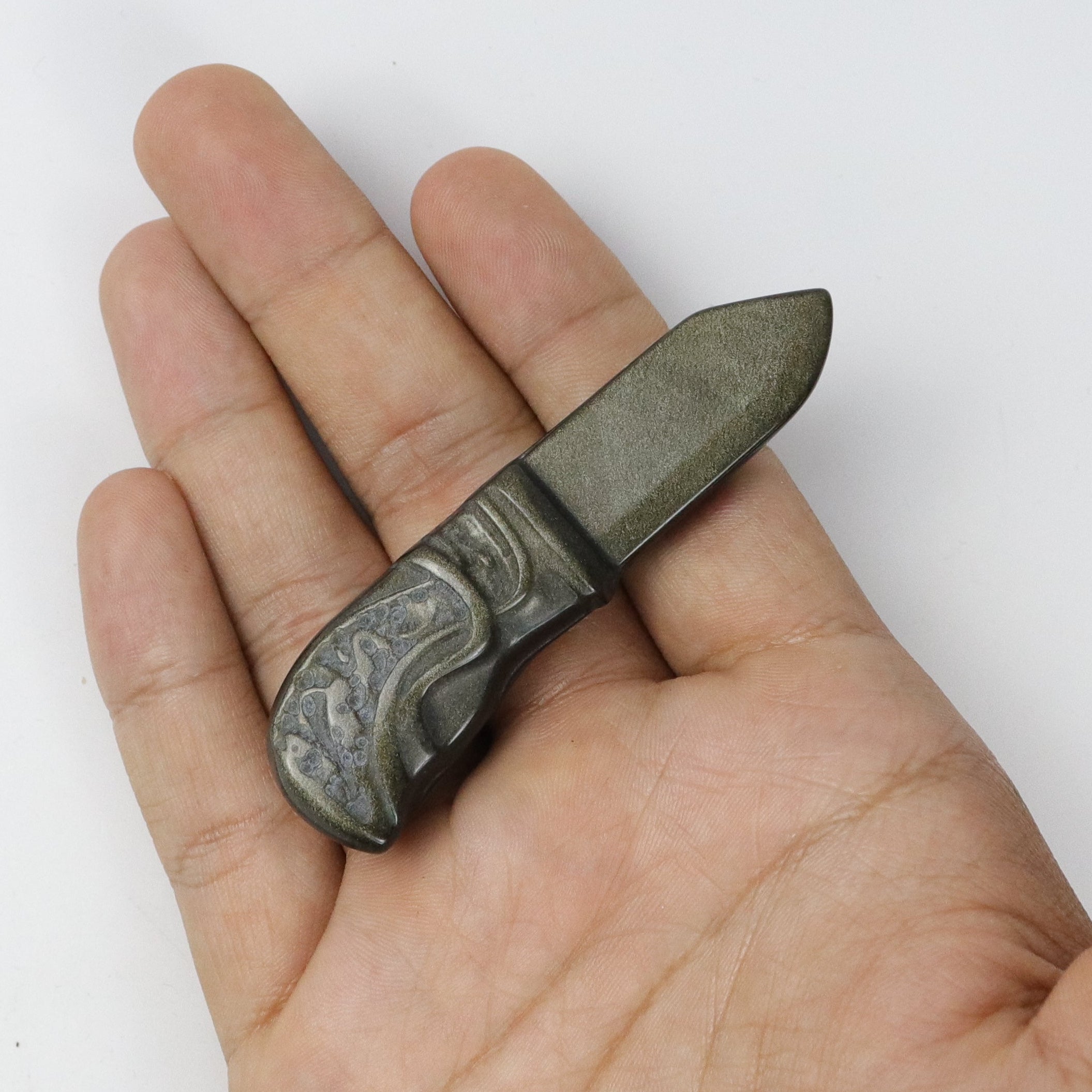 3 Inch Gold Sheen Obsidian Dagger B12