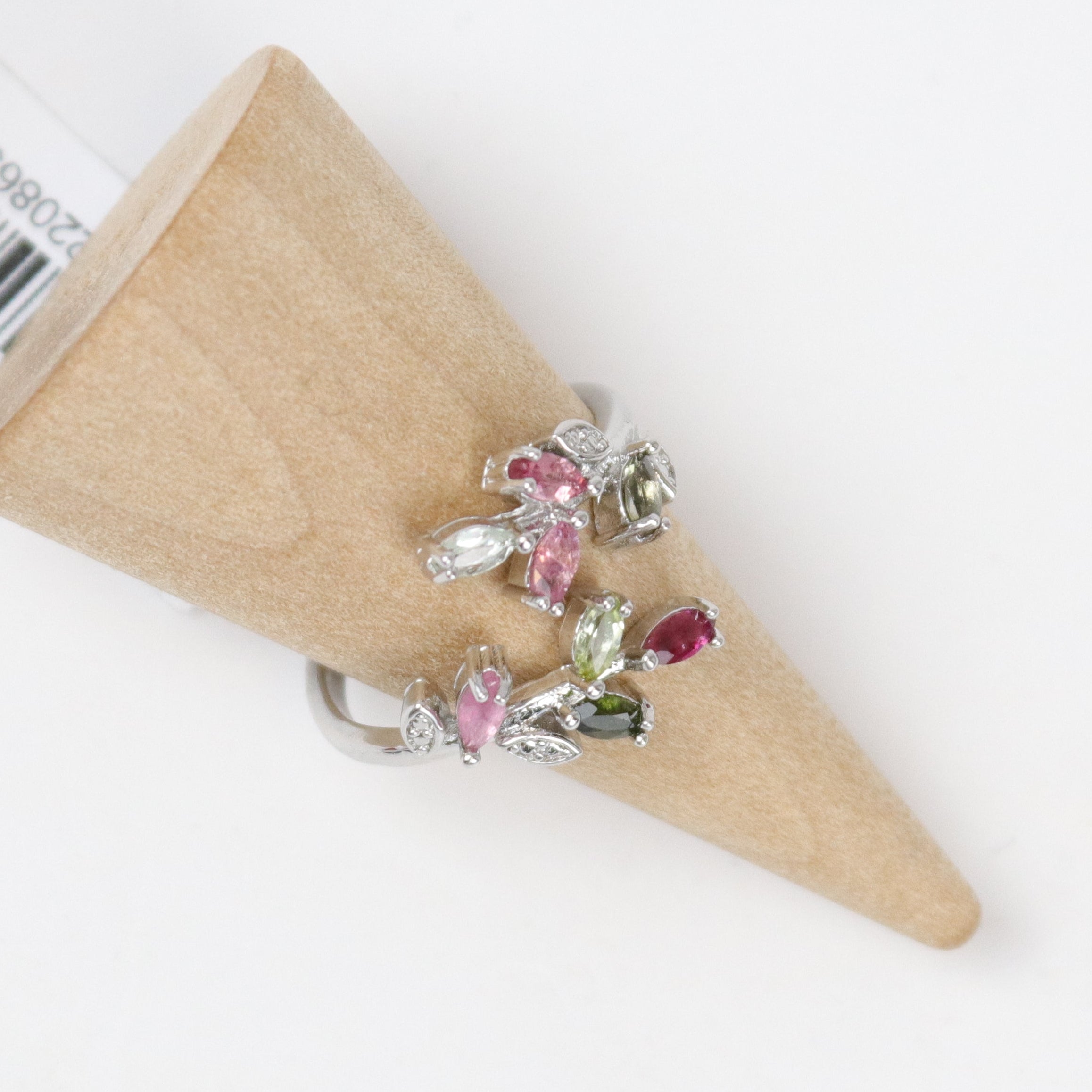 Pink & Green Tourmaline Adjustable Ring V9