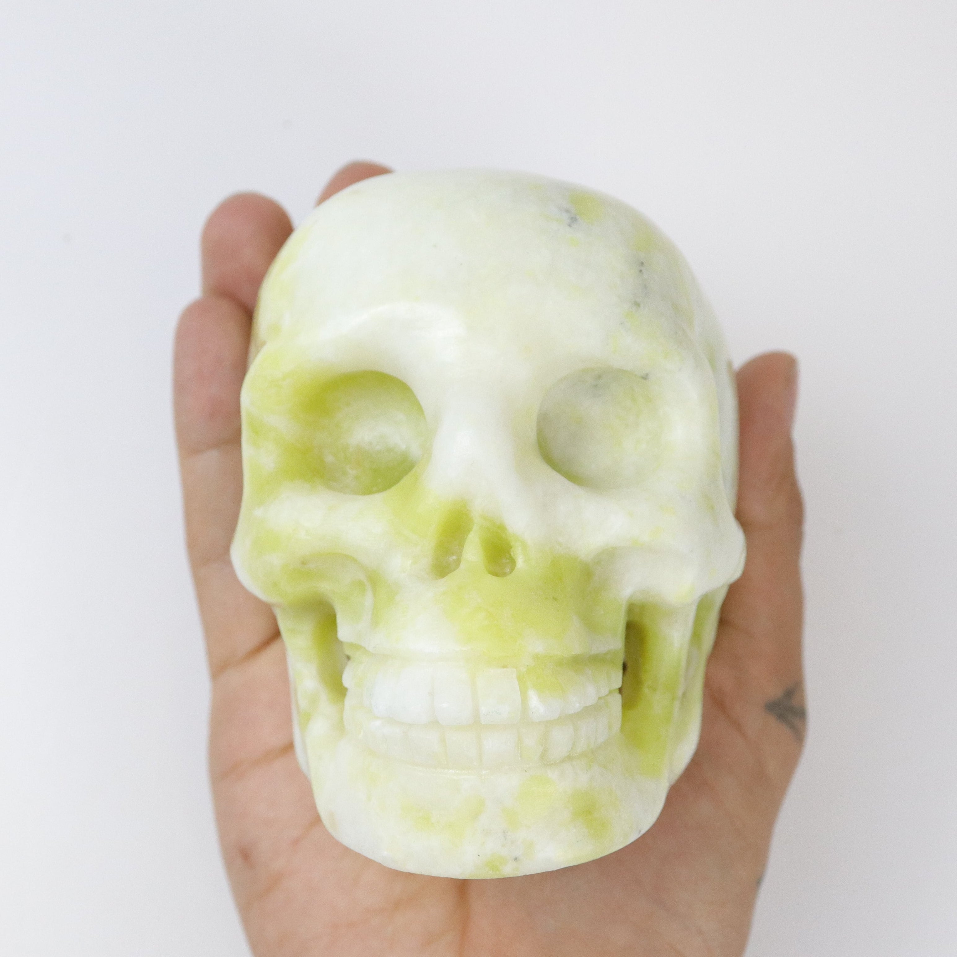 4.25 Inch Large Light Serpentine Skull C104